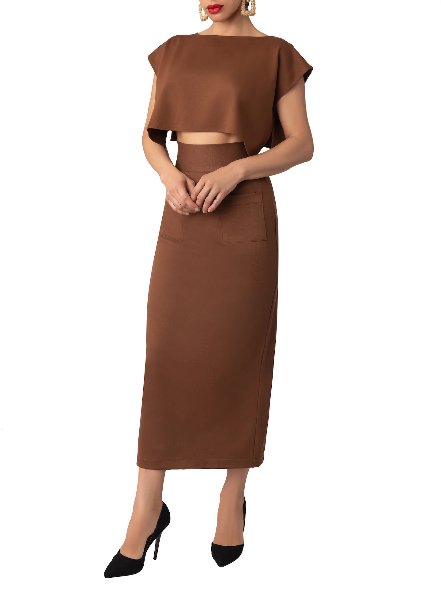 “Abby” Brown Crop Top - Image 4