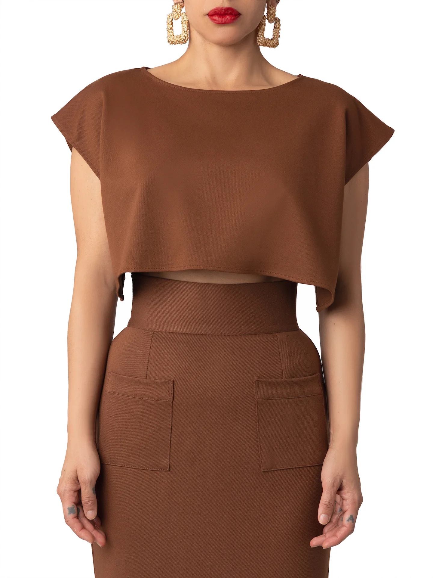 “Abby” Brown Crop Top - Image 5