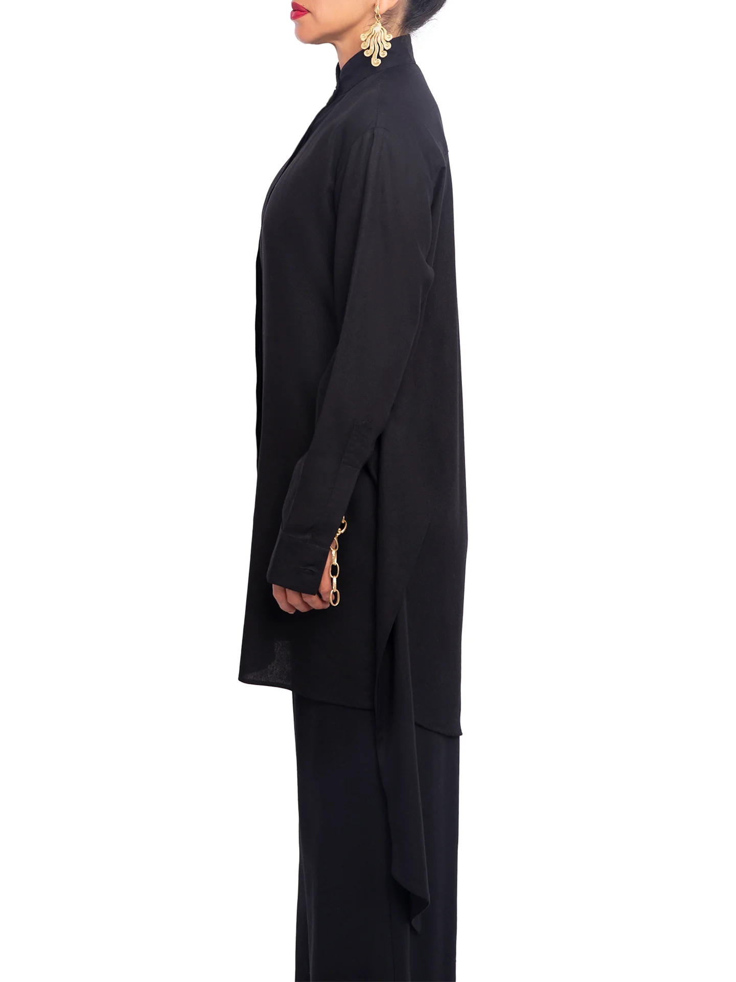 “Atlas - Black” Button-Down Tunic Top - Image 7