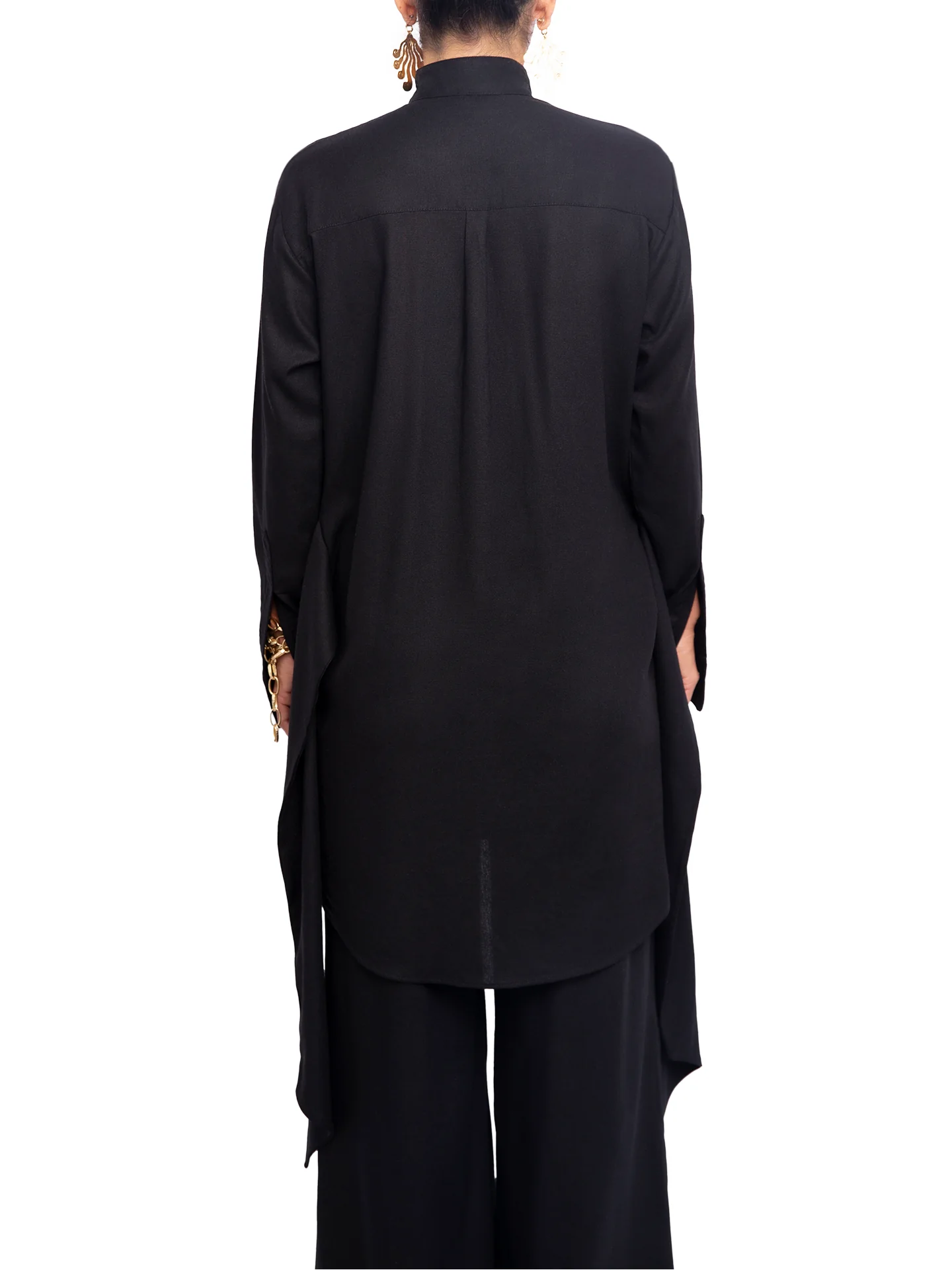 “Atlas - Black” Button-Down Tunic Top - Image 8