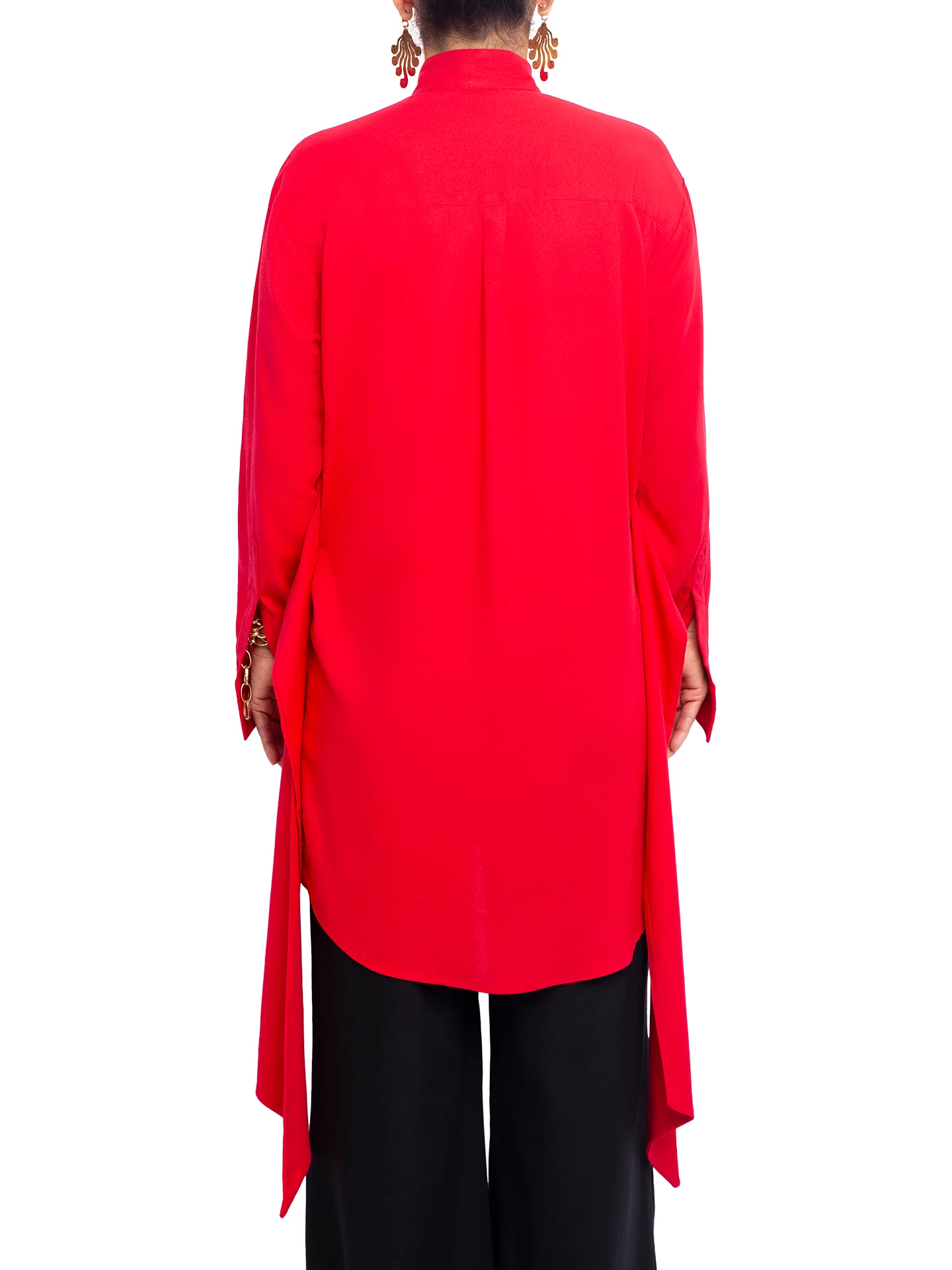 “Atlas - Red” Button-Down Tunic Top - Image 8