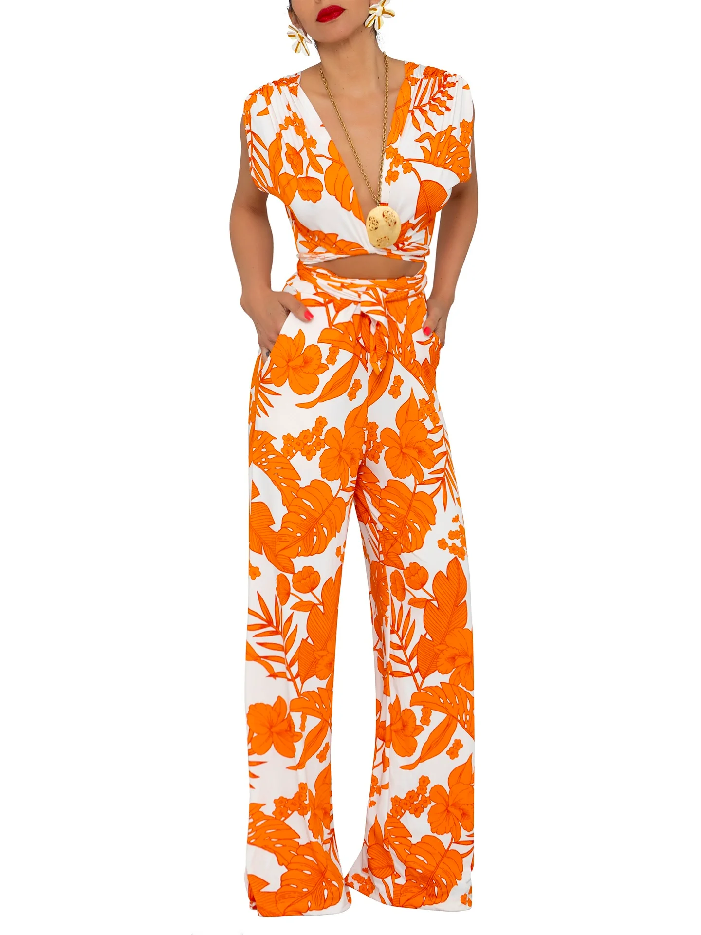 "Bergamot" Stretch Wrap Jumpsuit - Image 3