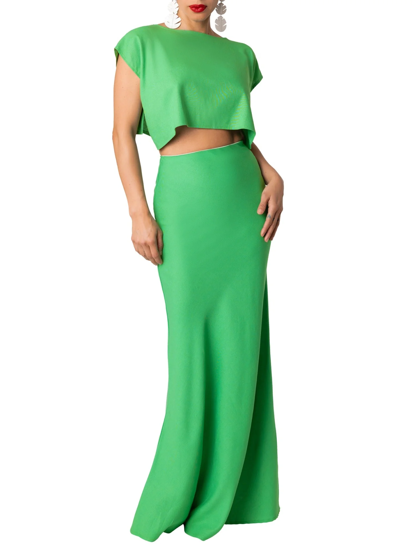 "Bondi" Green Mermaid Maxi Skirt - Image 5