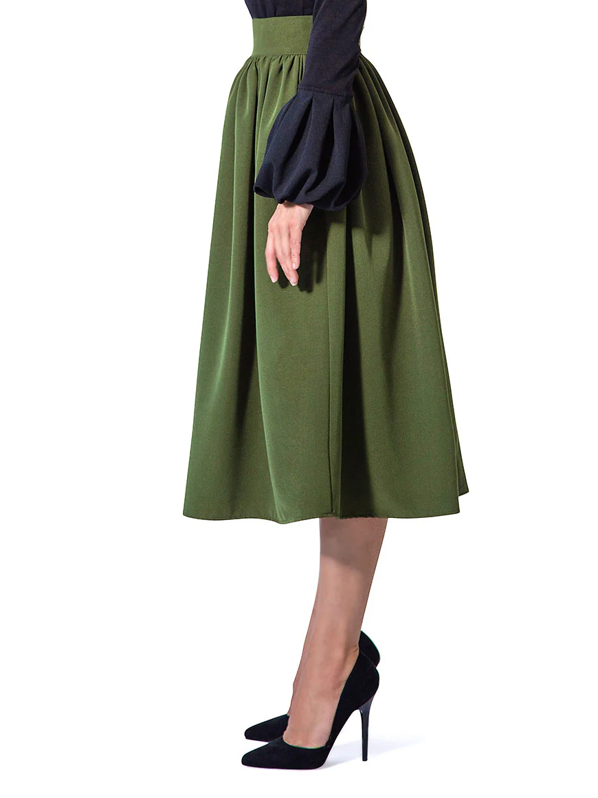 "Bri" Gathered Midi Skirt - Image 4