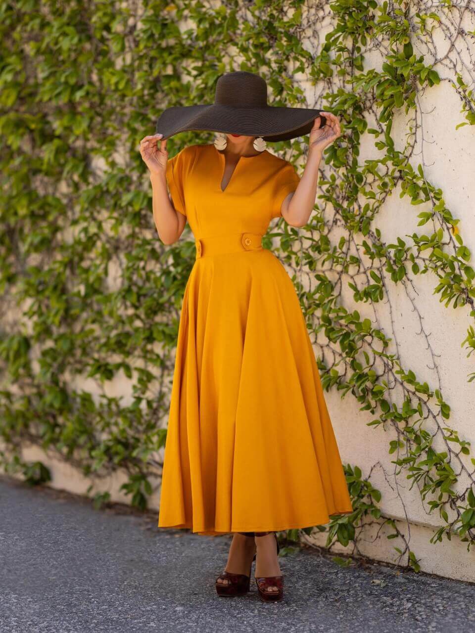 "Cape Town" Yellow Epaulette Dress - Image 4