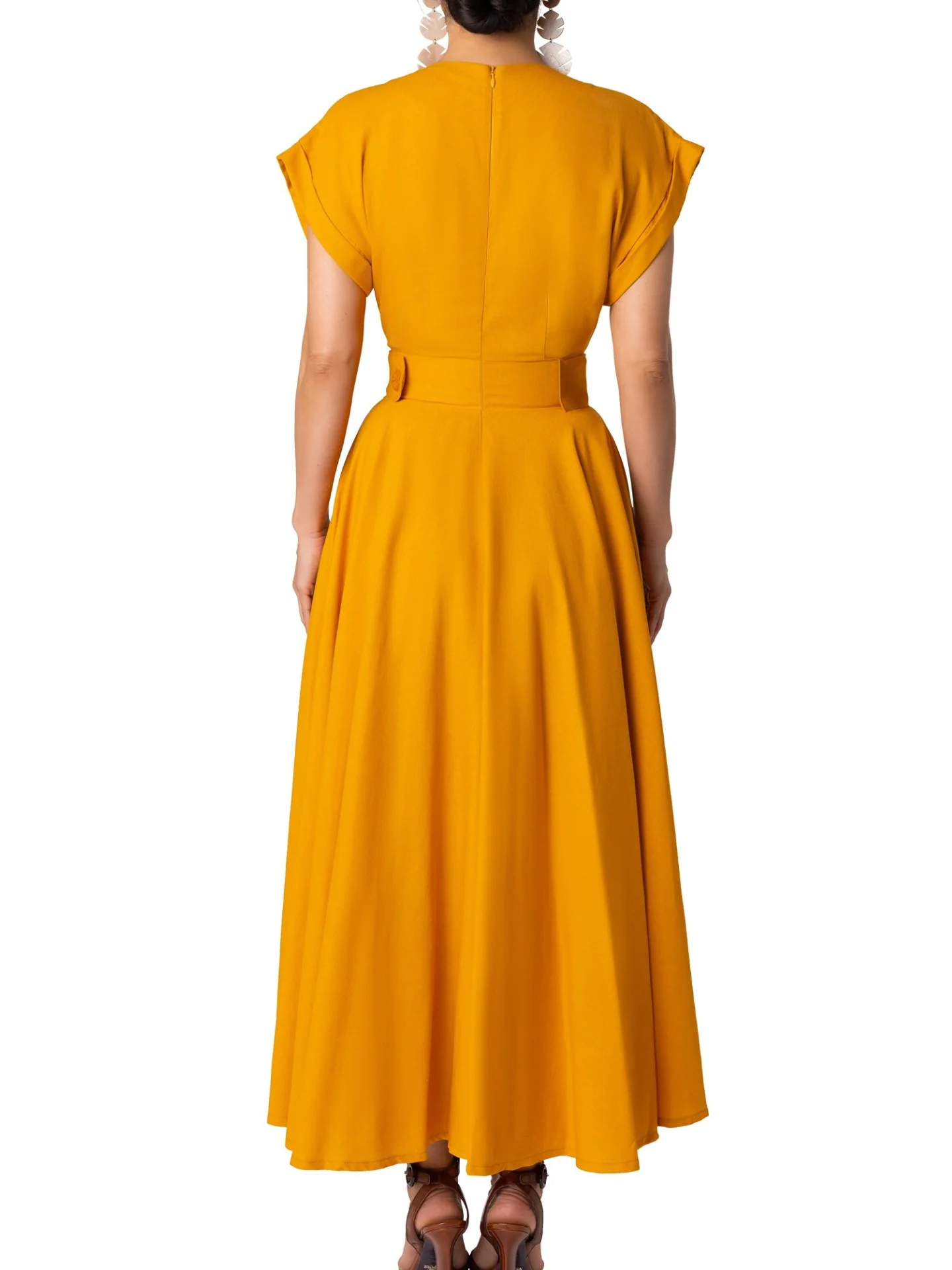 "Cape Town" Yellow Epaulette Dress - Image 9