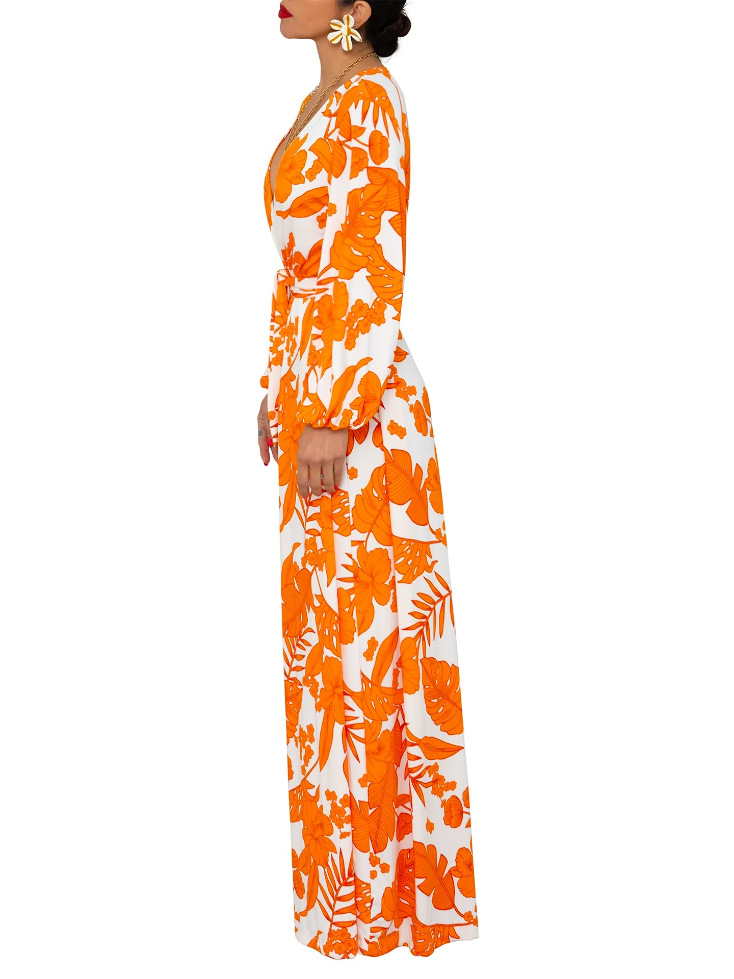 "Cara Cara" Stretch Deep-V Jumpsuit - Image 5