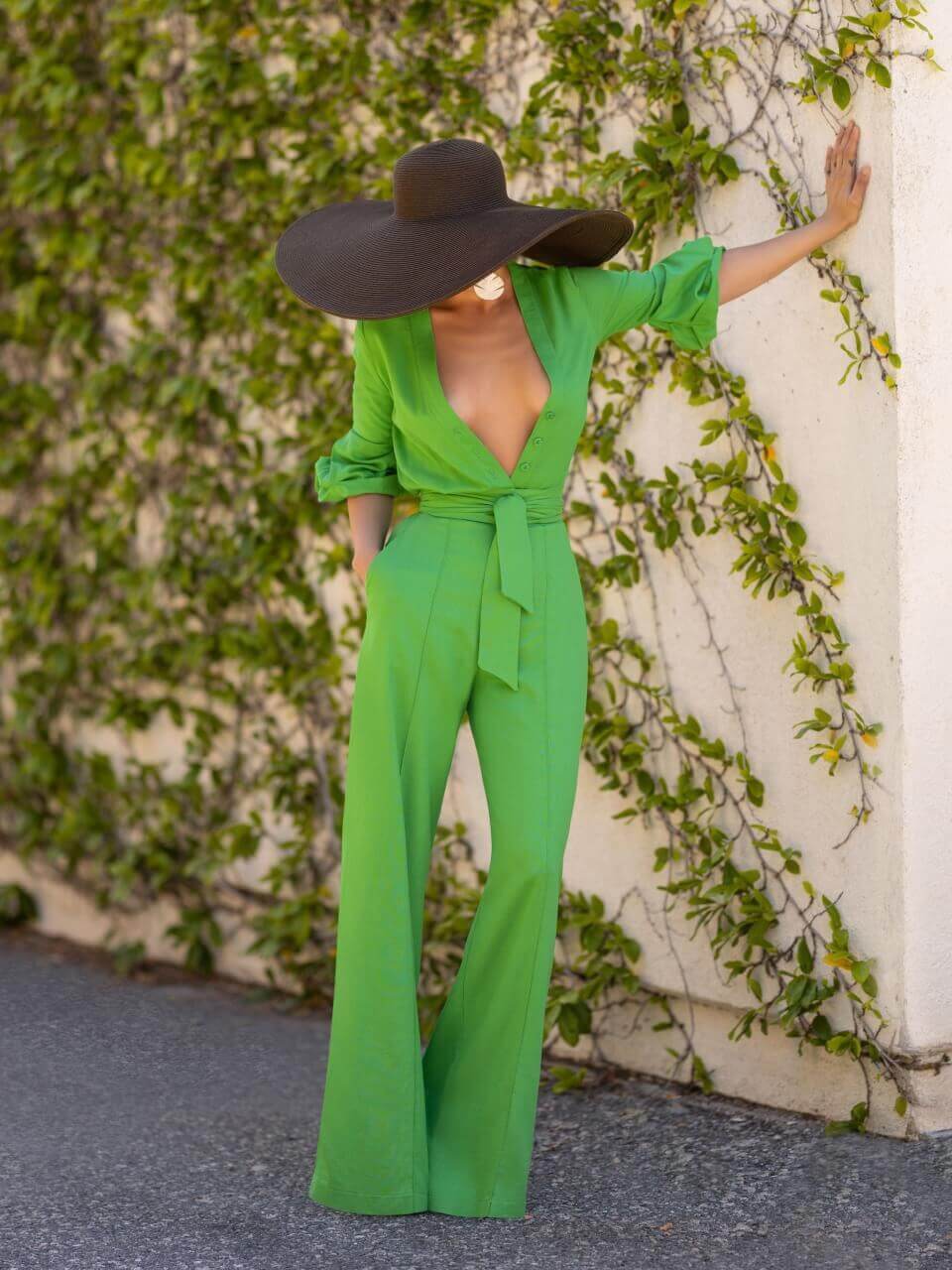 "Caribbean" Green Button-Down Jumpsuit - Image 4