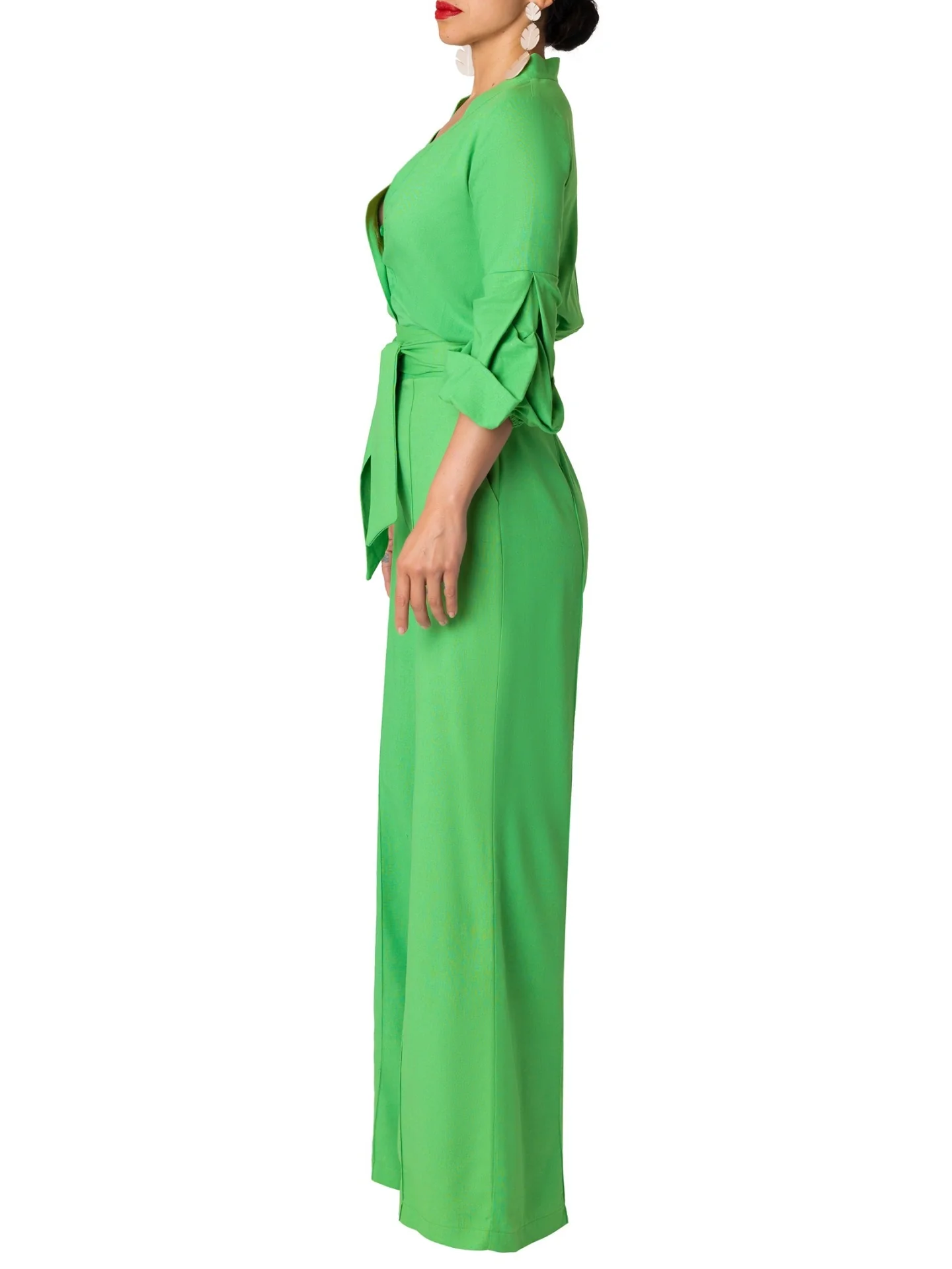 "Caribbean" Green Button-Down Jumpsuit - Image 7