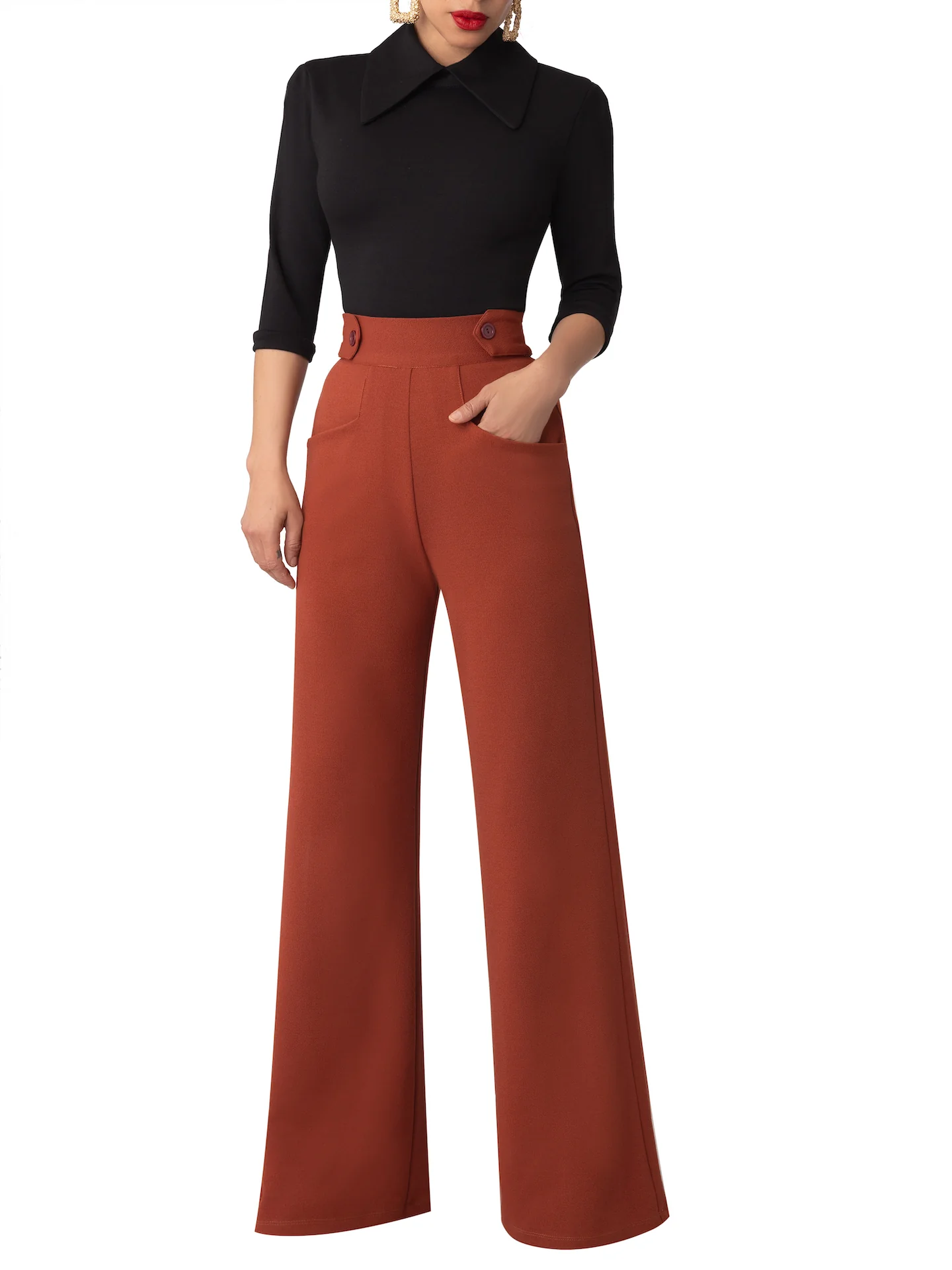 "Caroline" Black Collared Bodysuit - Image 4