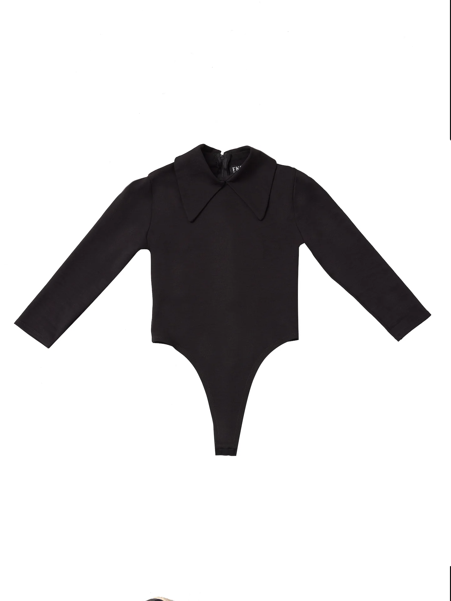 "Caroline" Black Collared Bodysuit - Image 8