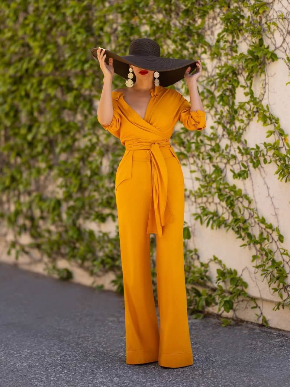 "Casa Del Mar" Yellow High Waist Wide Leg Pants - Image 3