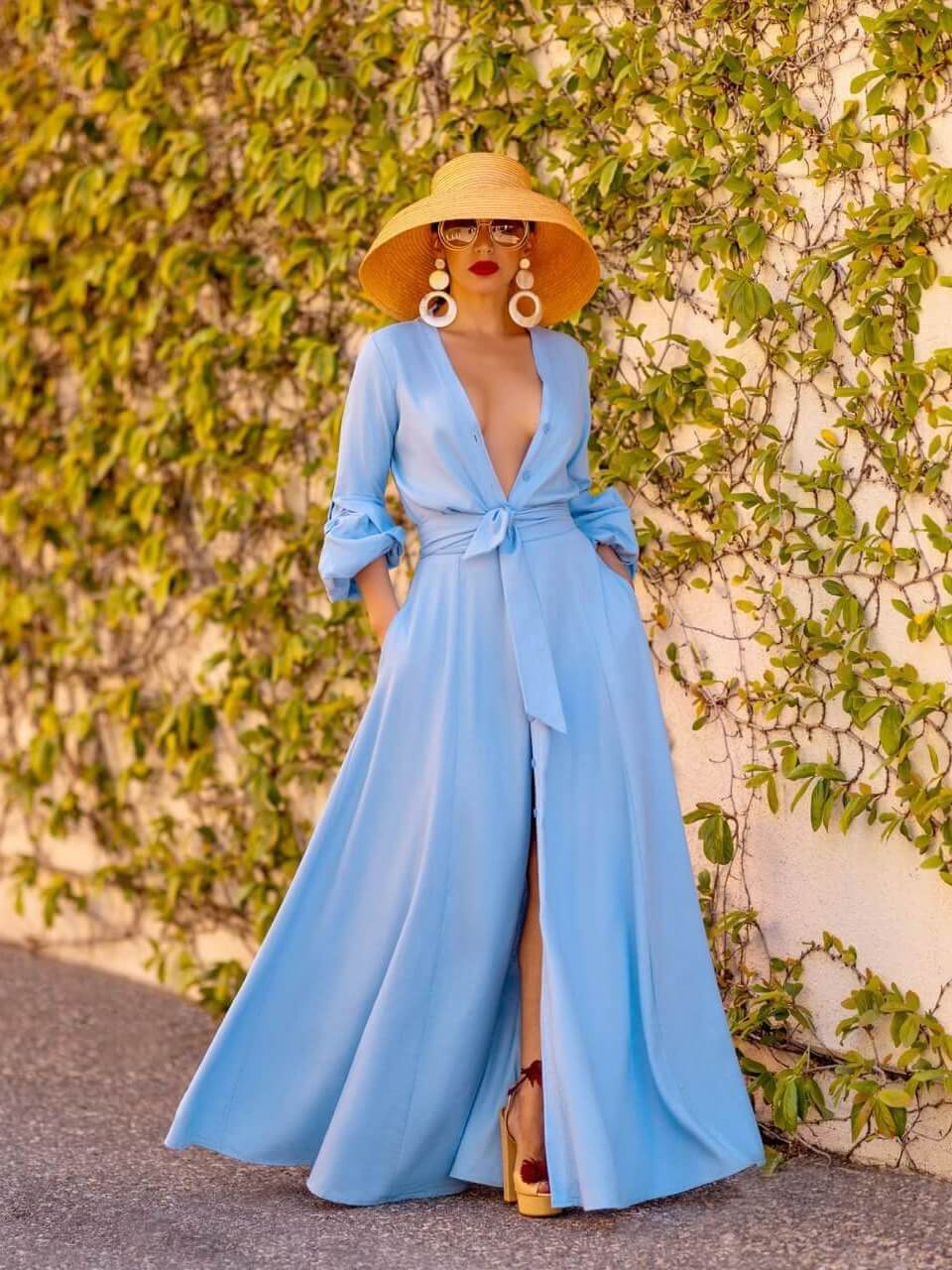 "Clear Water" Lt. Blue Maxi Dress - Image 3