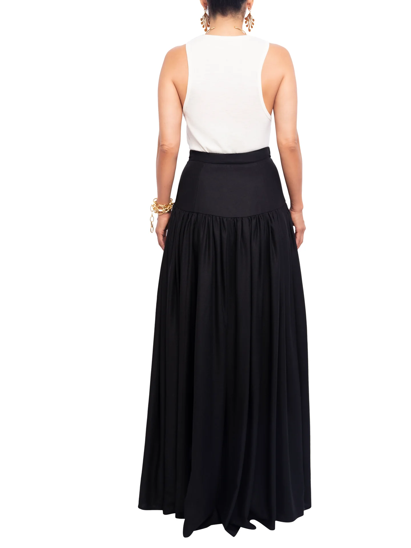 “Decker - Black” Drop Waist Maxi Skirt - Image 7