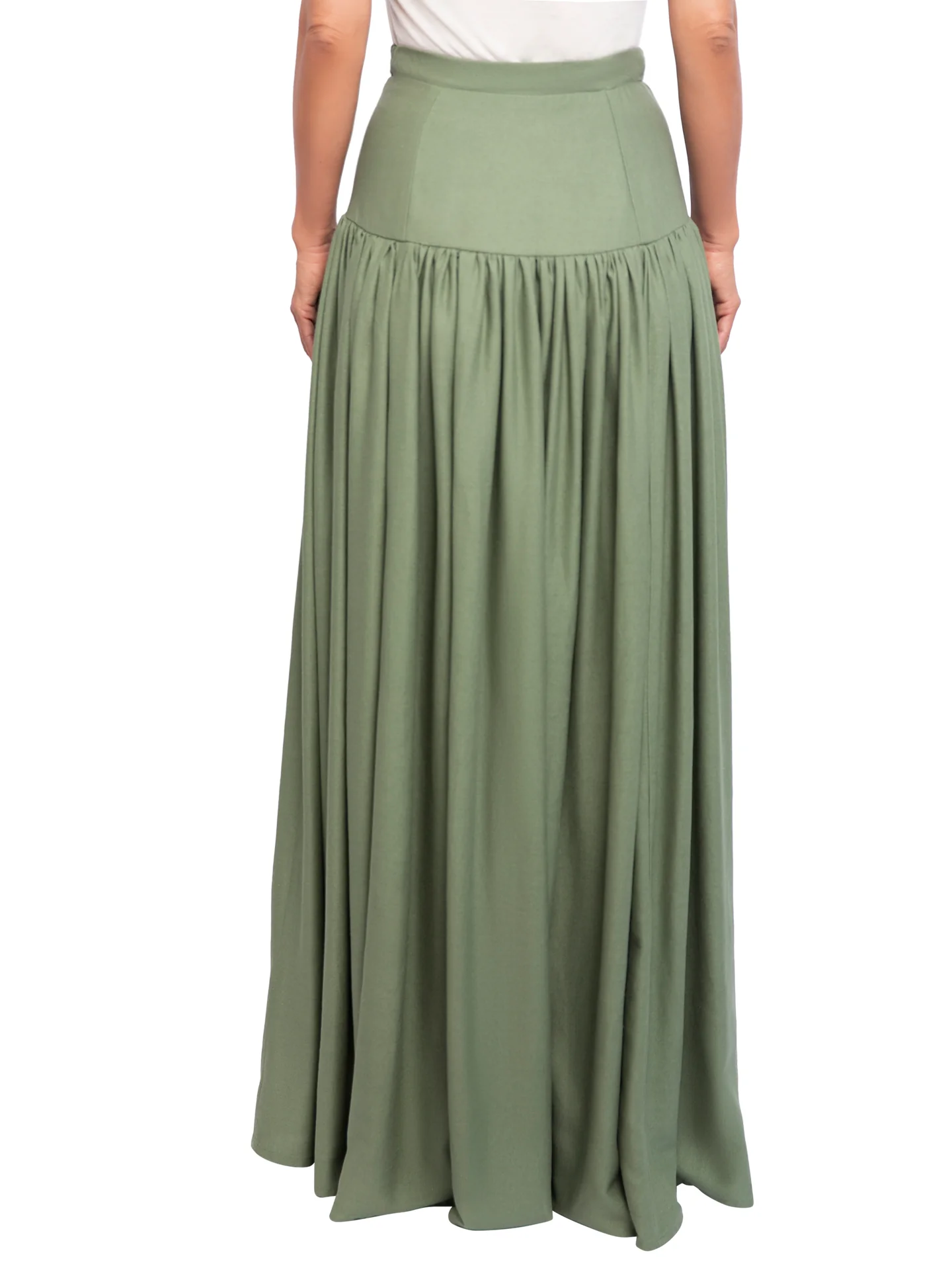 “Decker - Olive” Drop Waist Maxi Skirt - Image 5