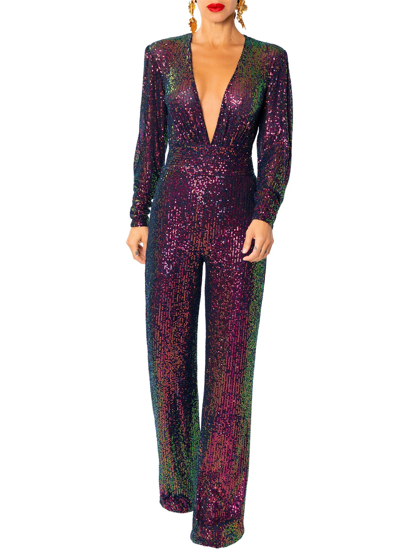 "Donatella" Deep V jumpsuit - Image 4