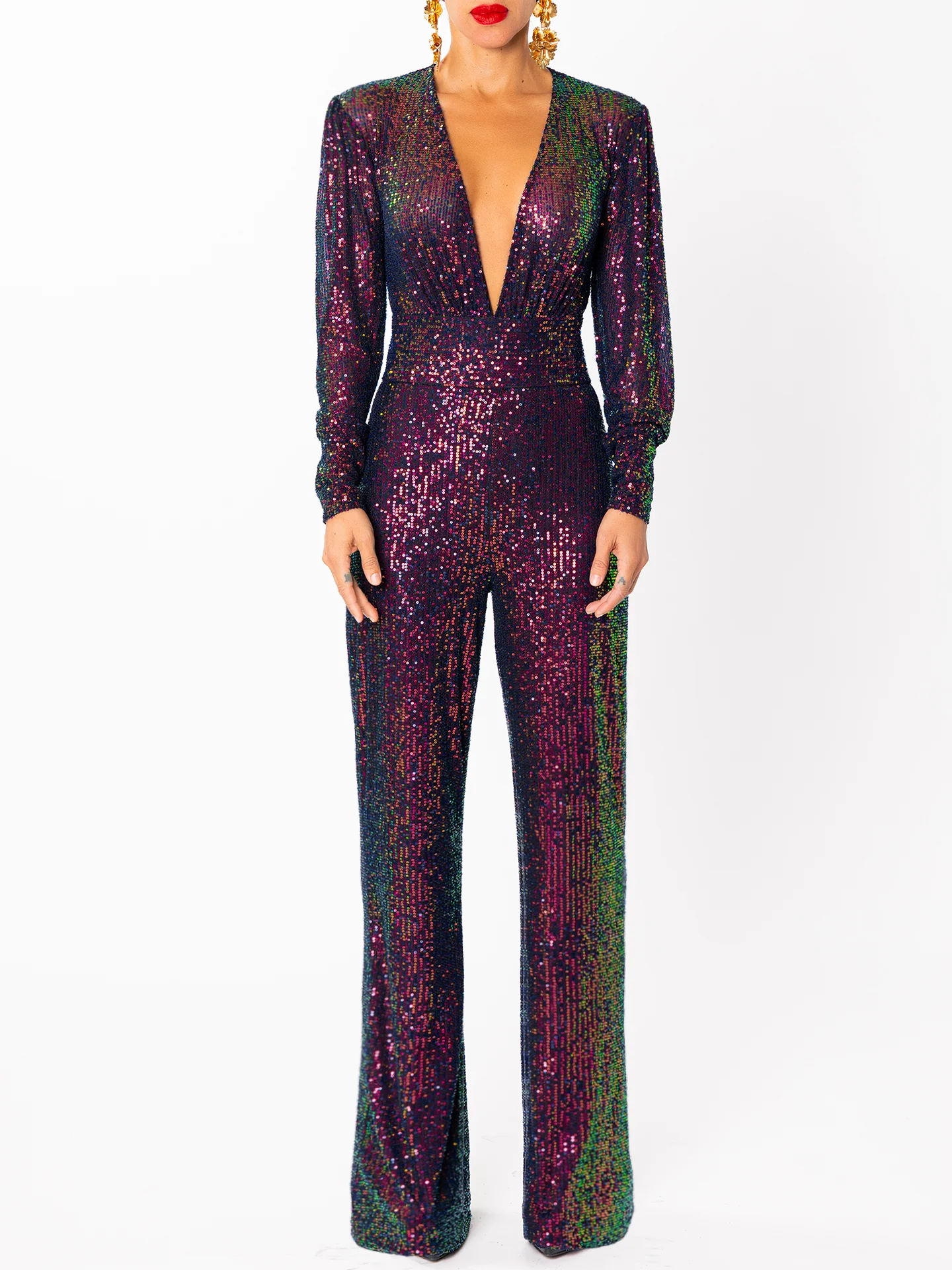 "Donatella" Deep V jumpsuit - Image 5