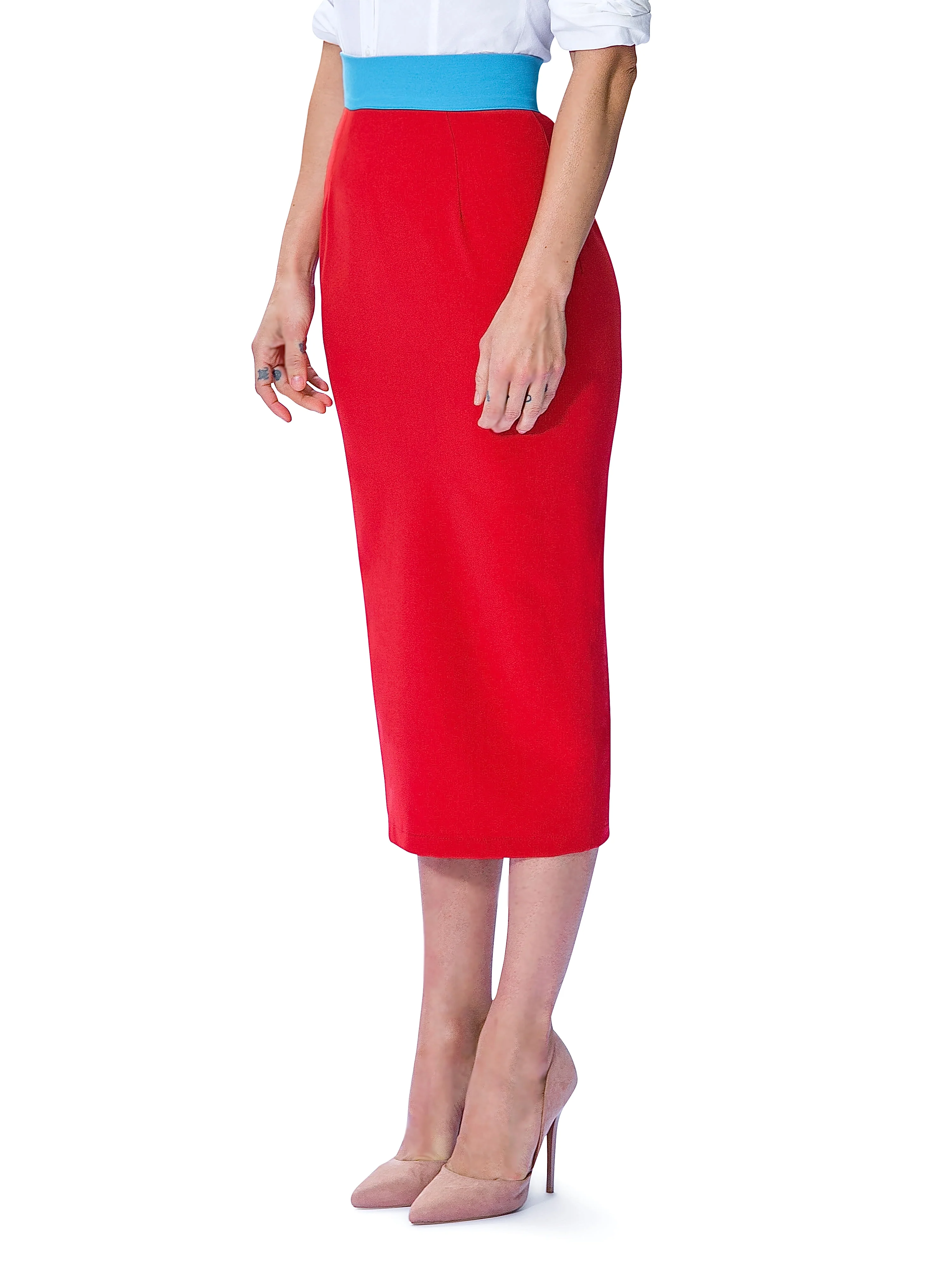 "Dorix" Color Block Waist Pencil Skirt - Image 4