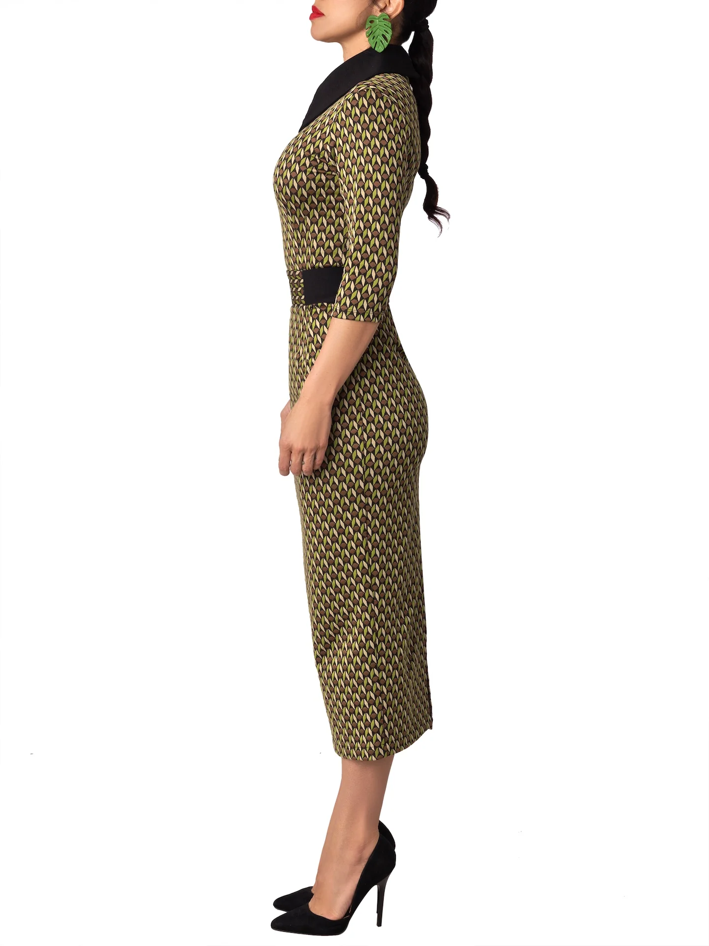 “Elena” Pattern Pencil Dress - Image 5