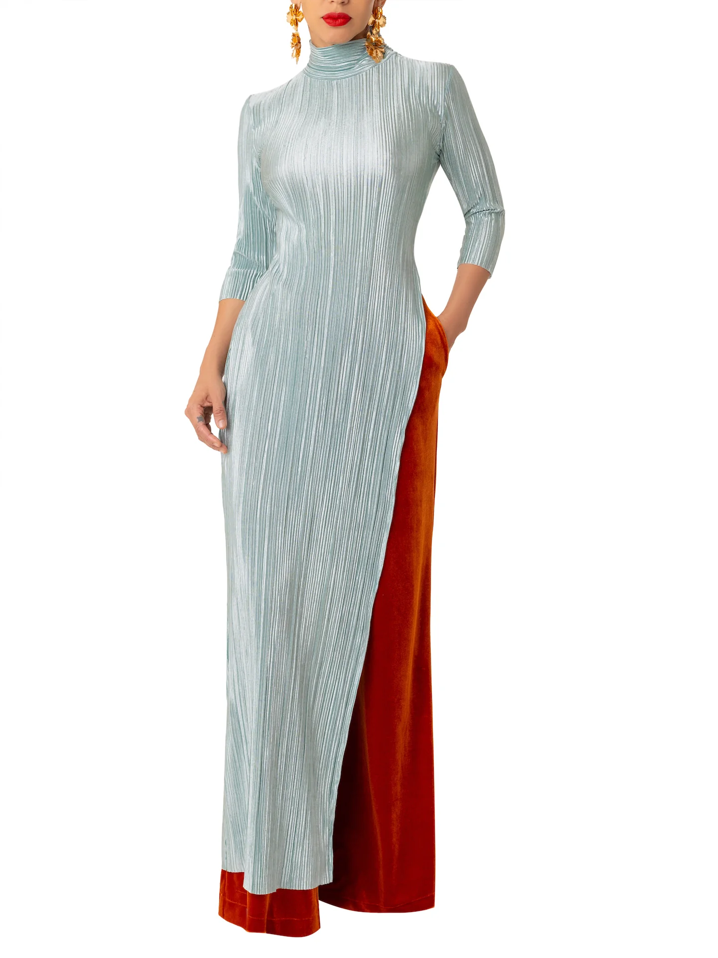 “Ethel” Crystal Blue Maxi Top - Image 5
