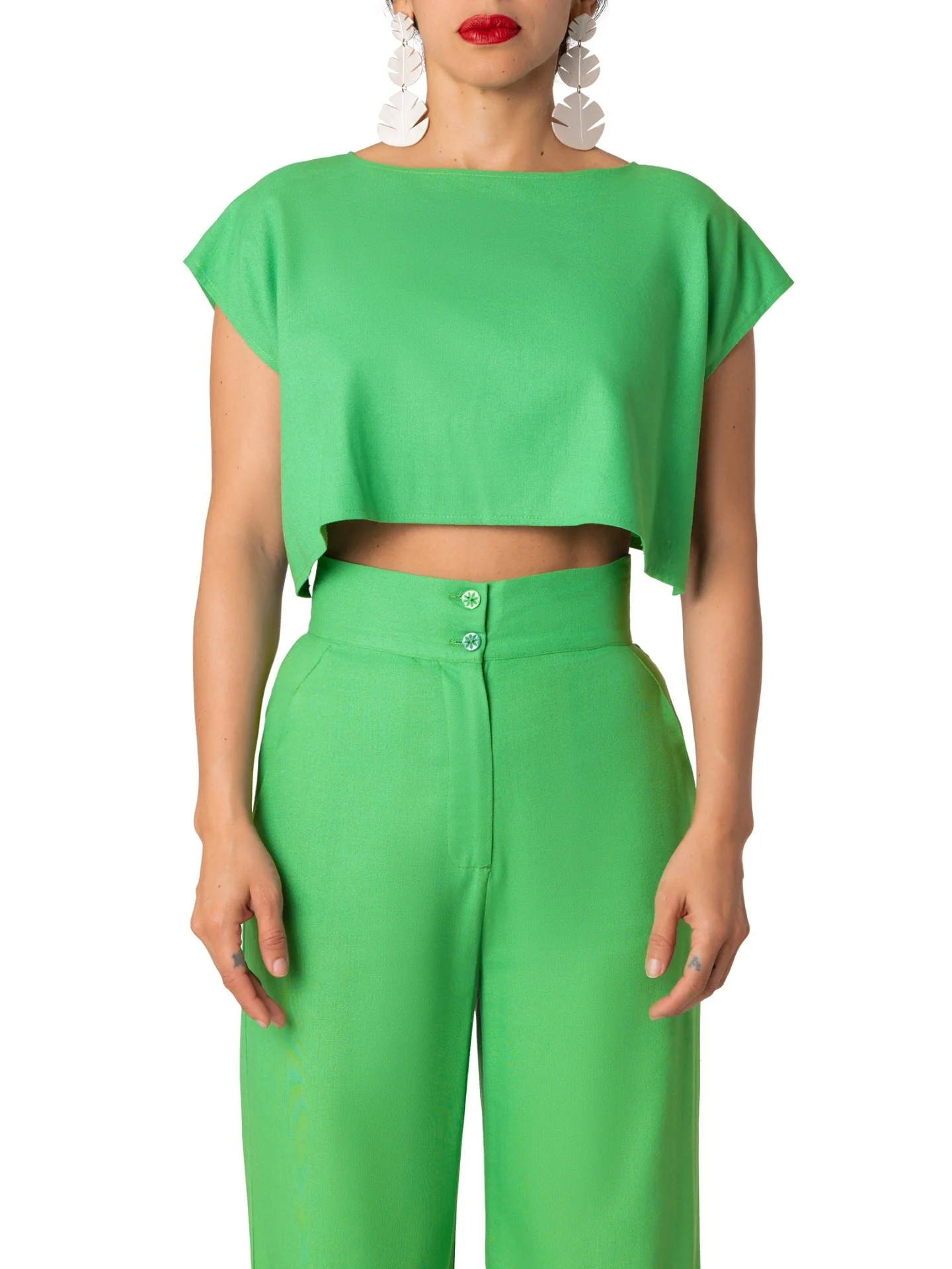 "Fiji" Green Crop Top - Image 7