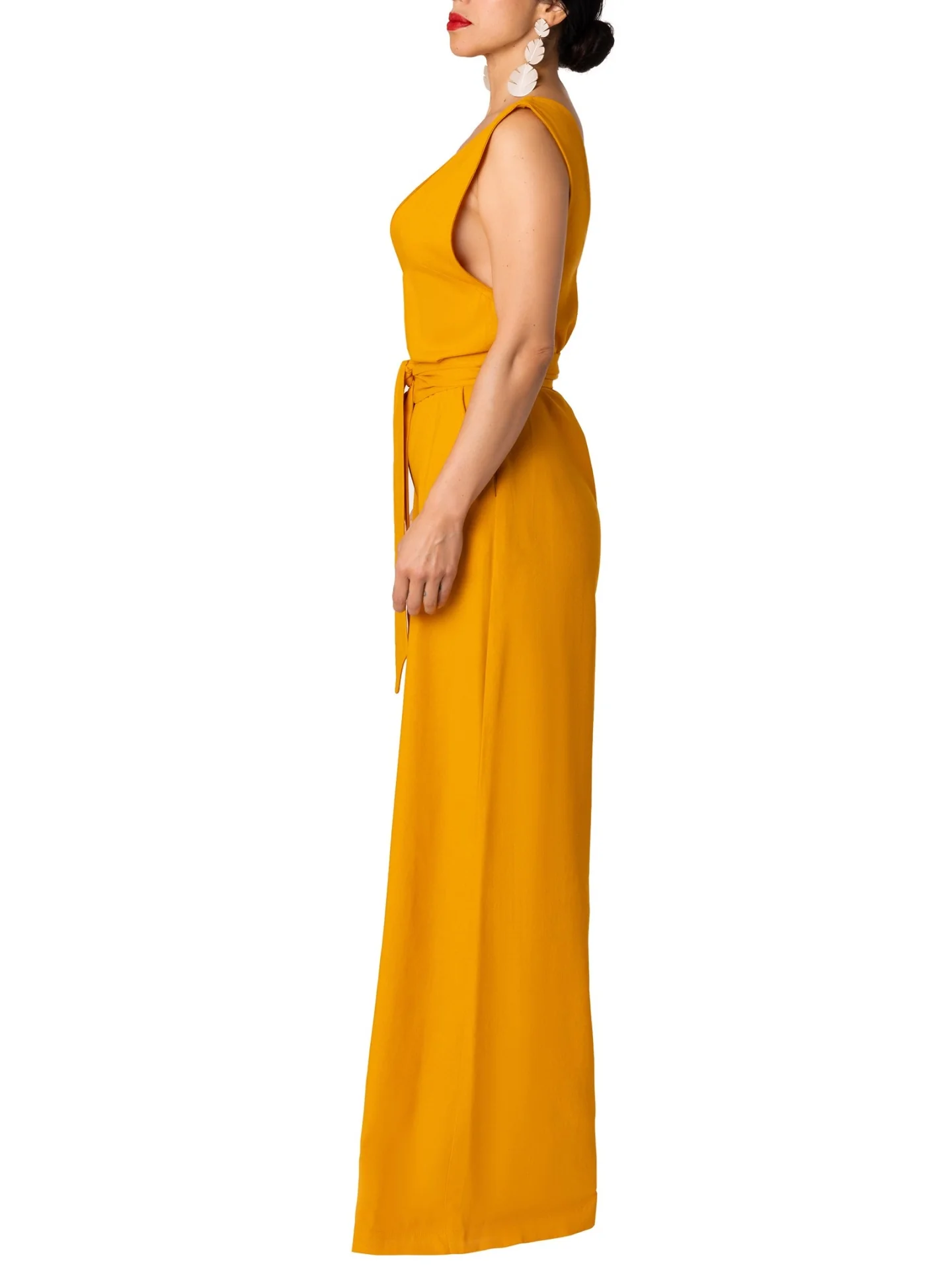 "Greece" Yellow V-Neck Jumpsuit - Image 8