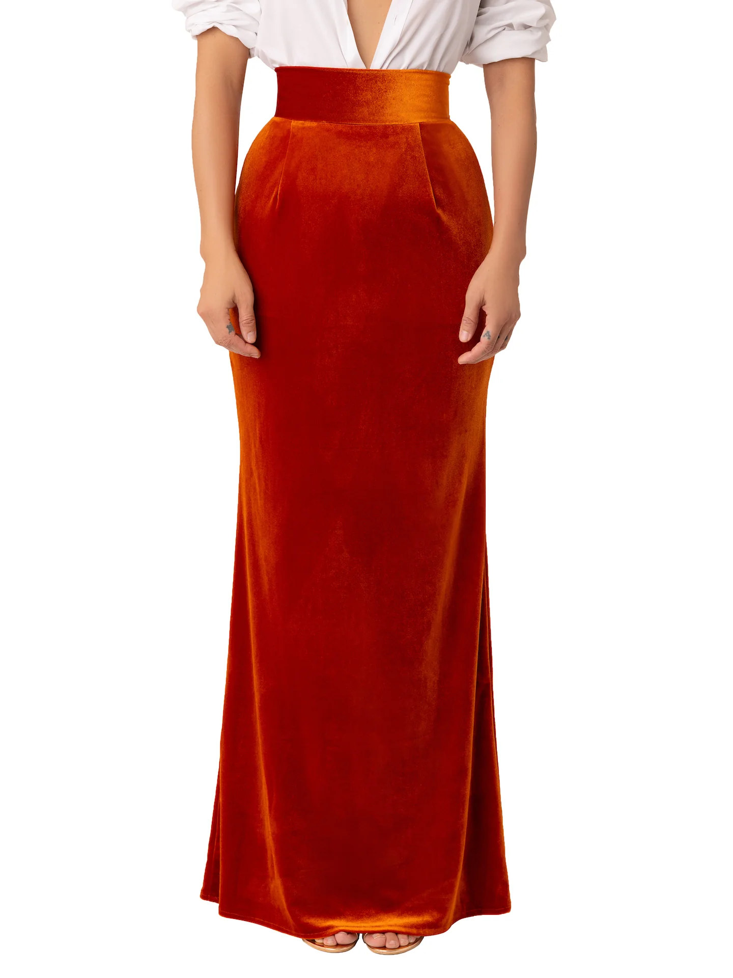 “Heidi” Copper Maxi Skirt - Image 4