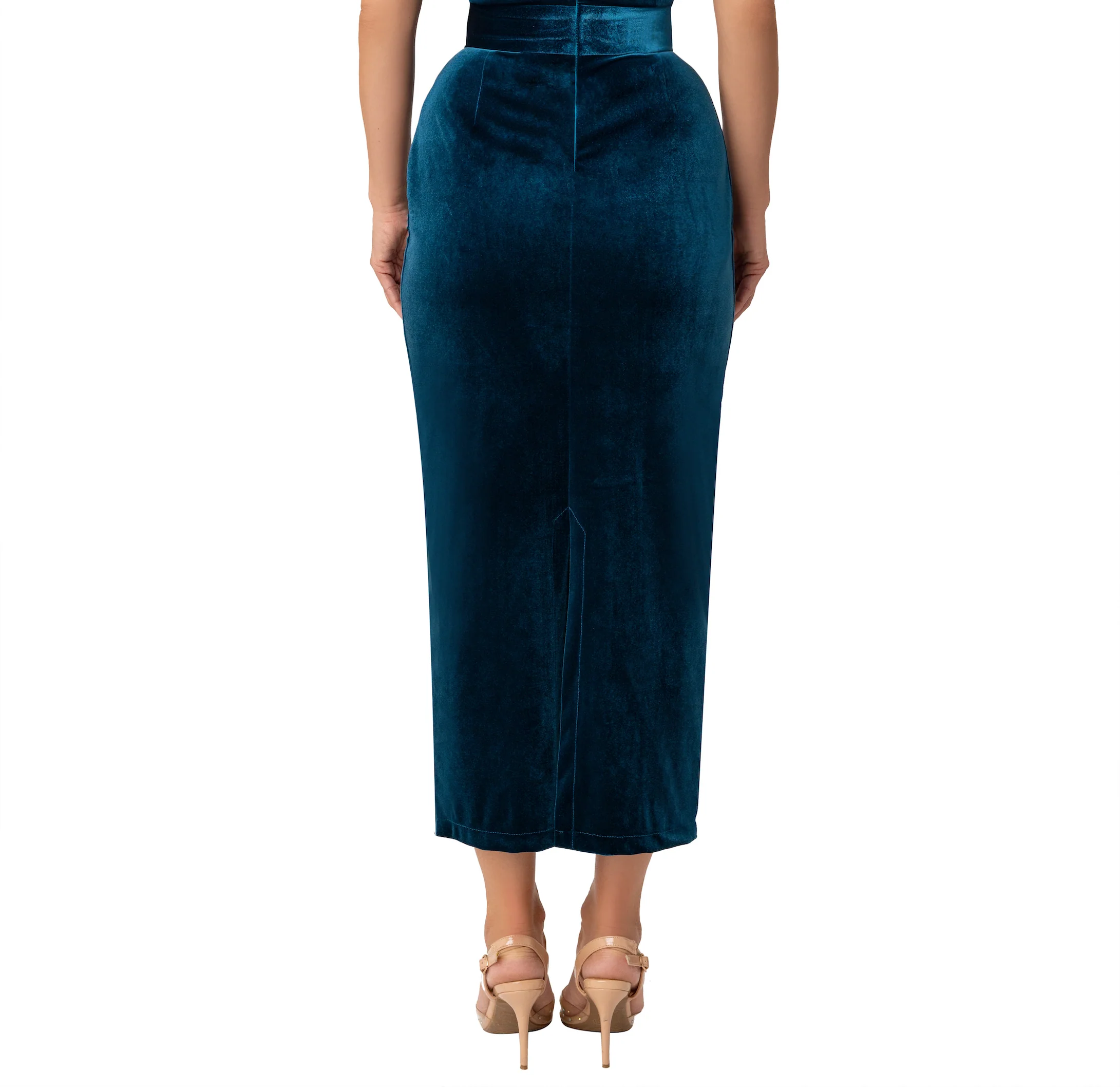 “Jada” Petrol Pencil Skirt - Image 7