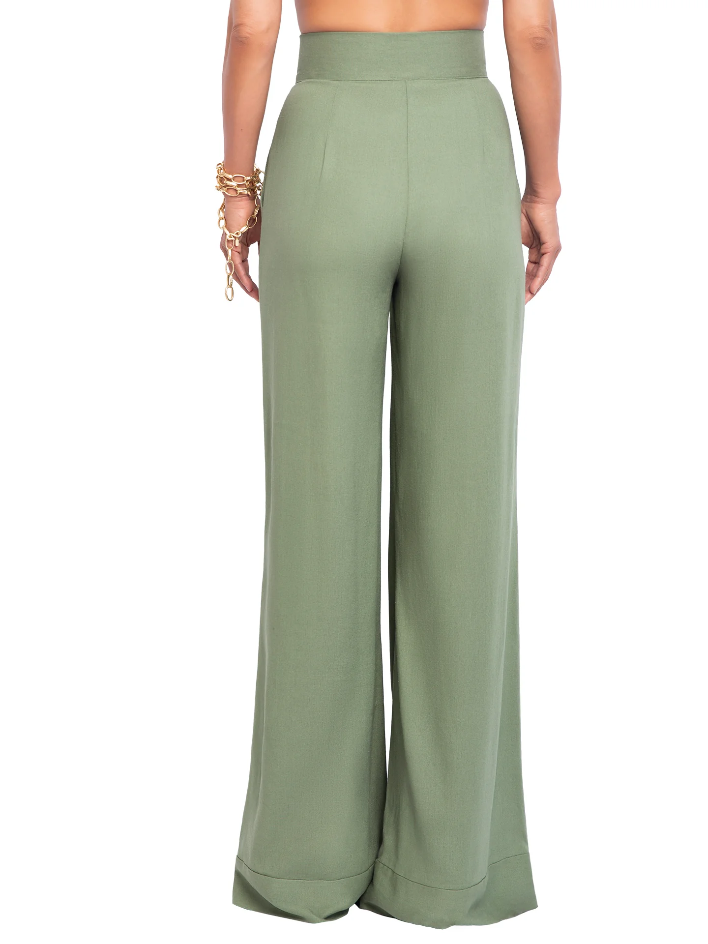 “Jetty - Olive” High Waist Wide Leg Pants - Image 5