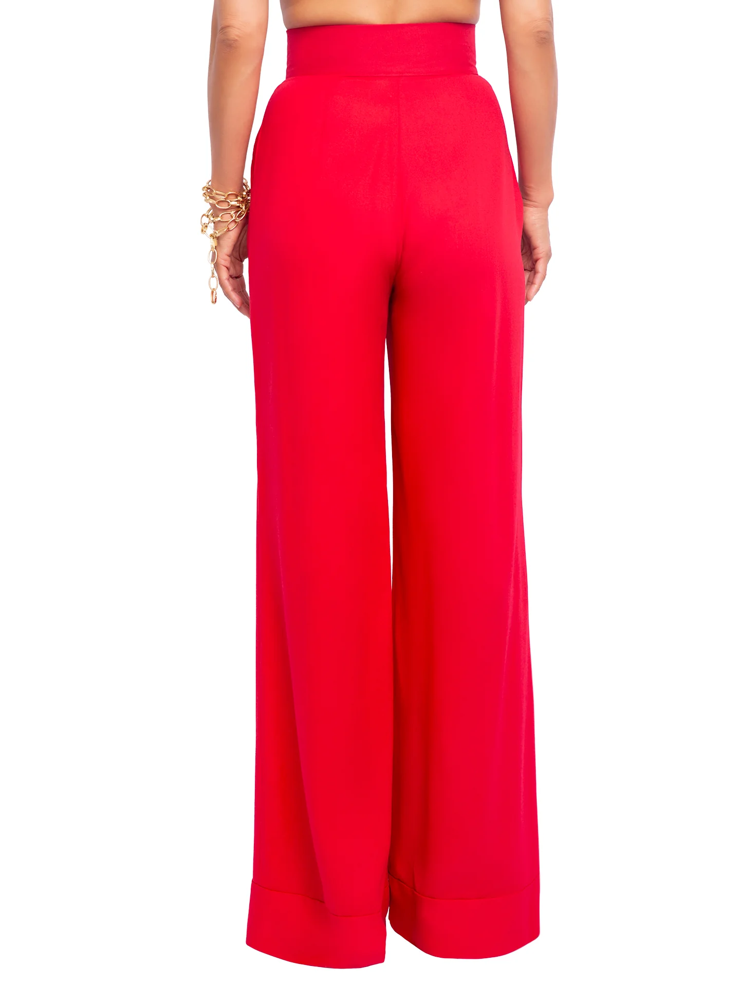 “Jetty - Red” High Waist Wide Leg Pants - Image 5