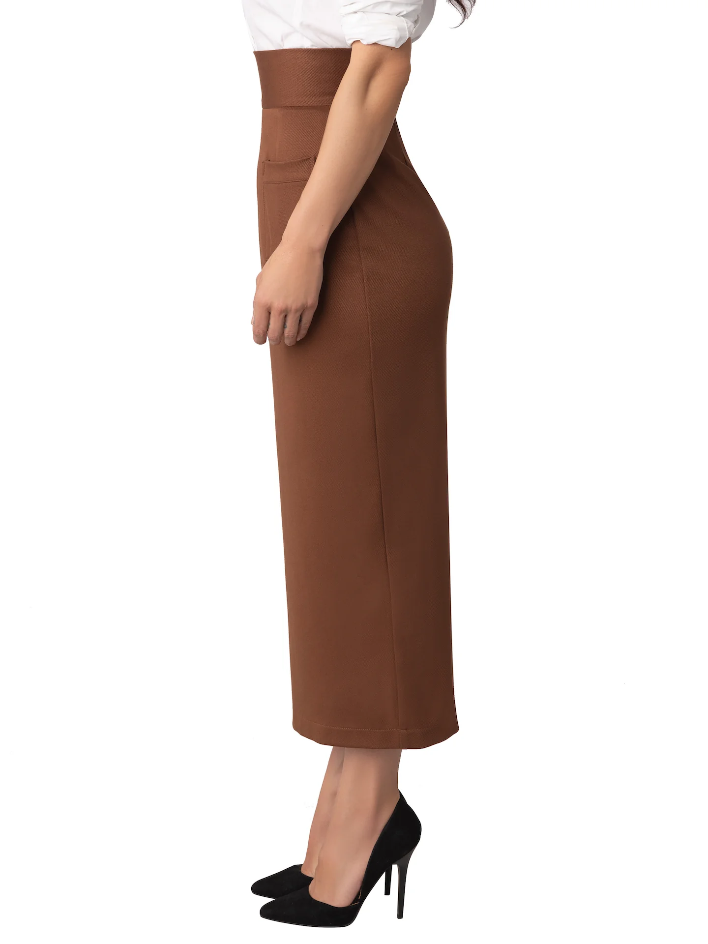 “Josette” Brown Pencil Skirt - Image 7