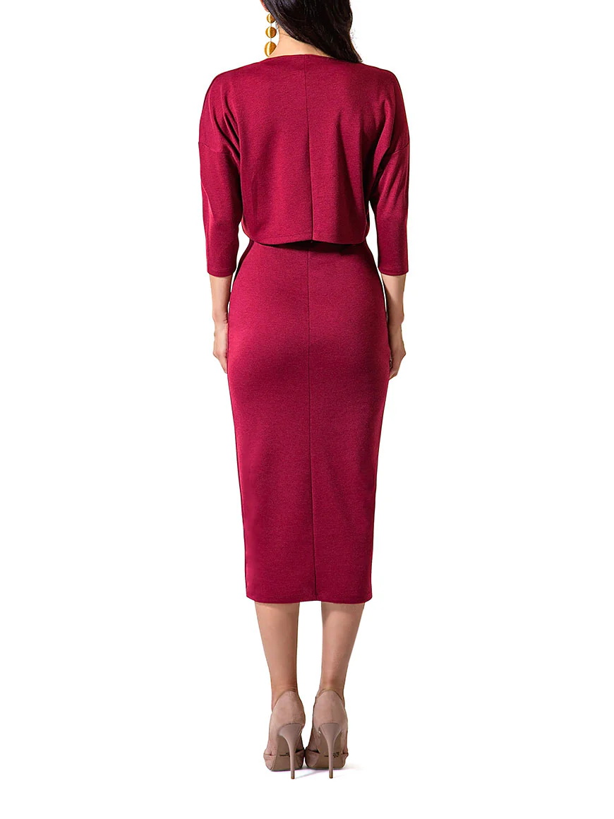 "Kelly" Combo Crop Top Midi Dress - Image 4