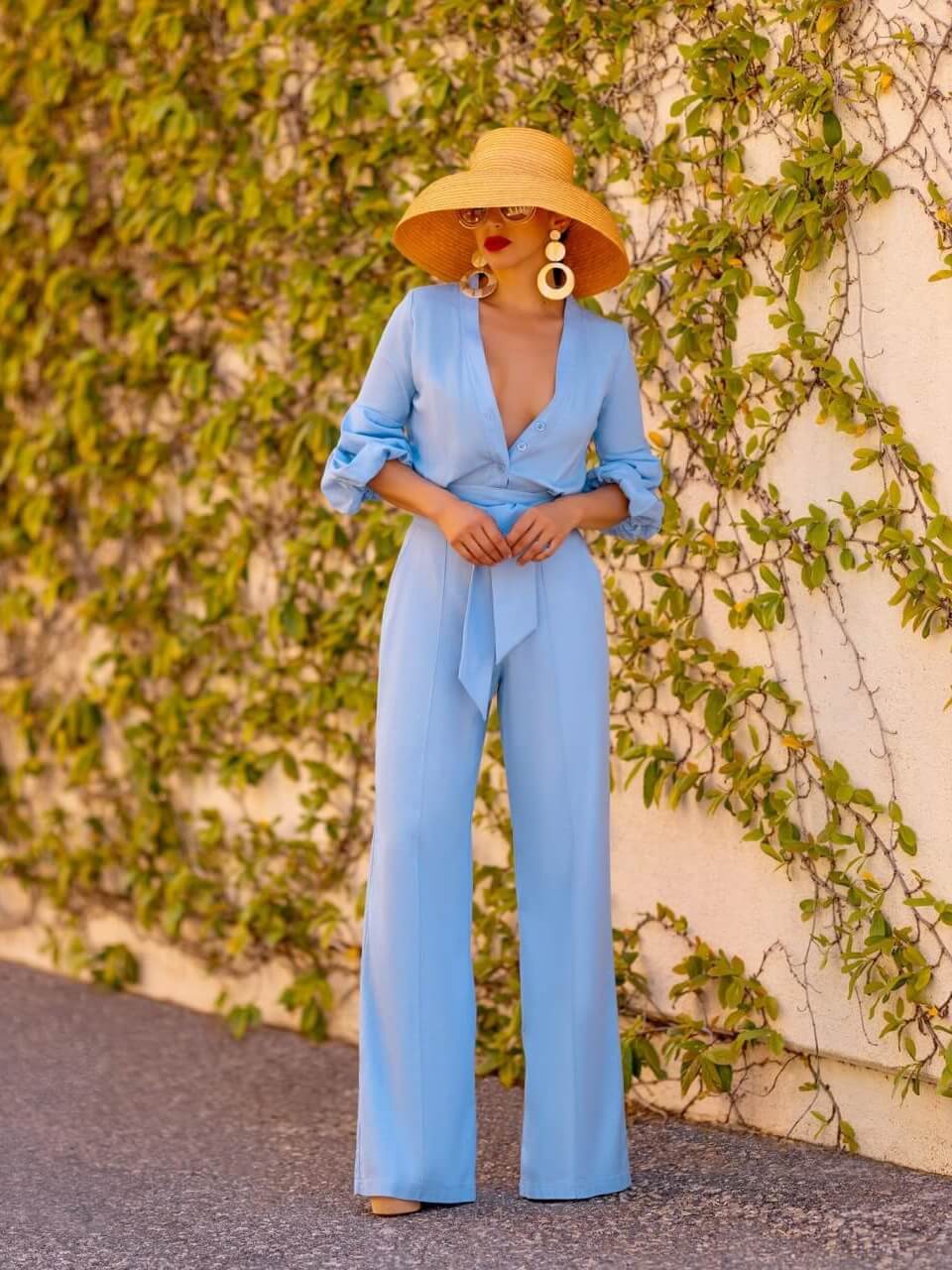 "Lagoon" Lt. Blue Button-Down Jumpsuit - Image 4