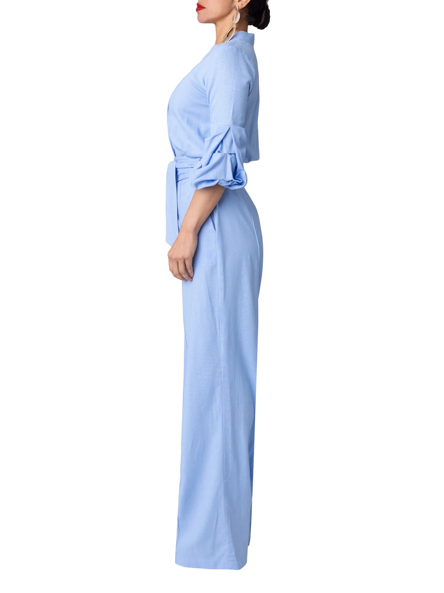 "Lagoon" Lt. Blue Button-Down Jumpsuit - Image 7