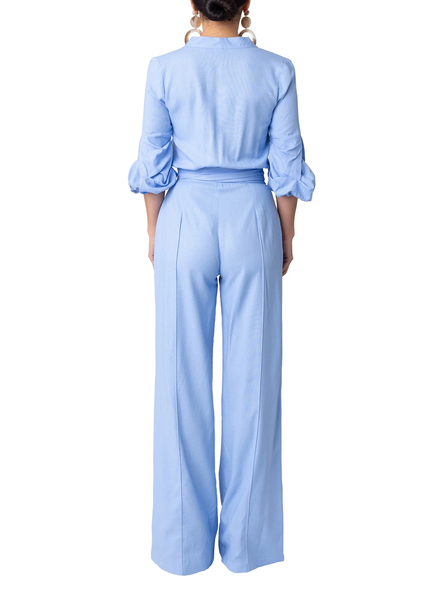 "Lagoon" Lt. Blue Button-Down Jumpsuit - Image 8