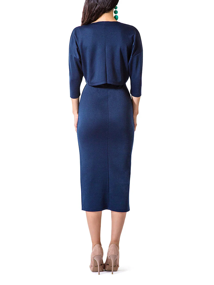 "Lily" Combo Crop Top Midi Dress - Image 4