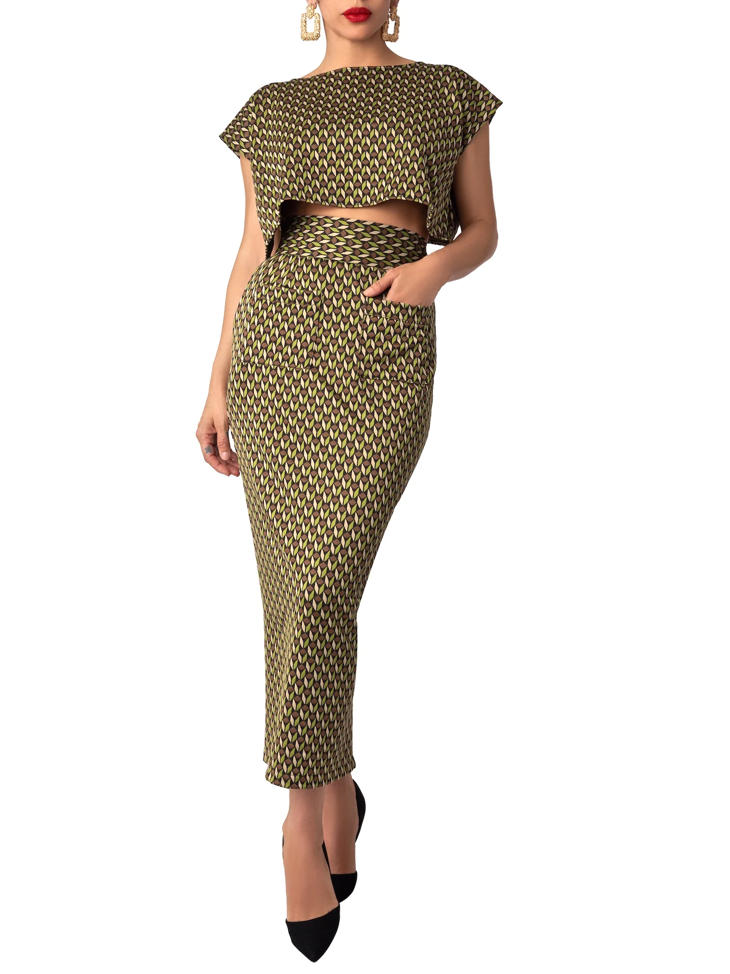 “Liv” Pattern Pencil Skirt - Image 4