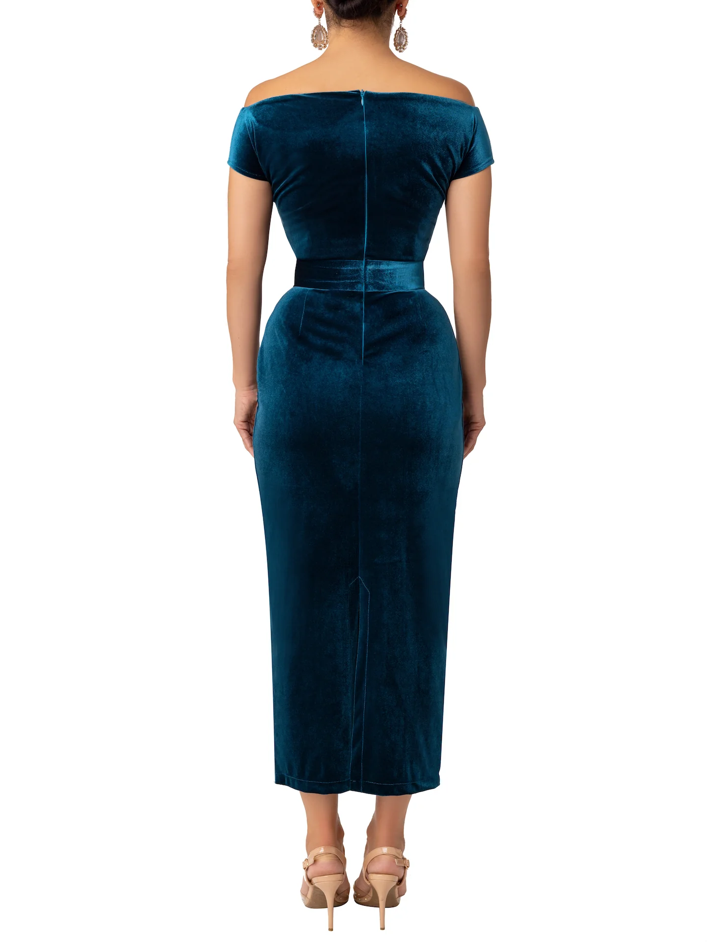 “Loretta” Petrol Midi Dress - Image 6