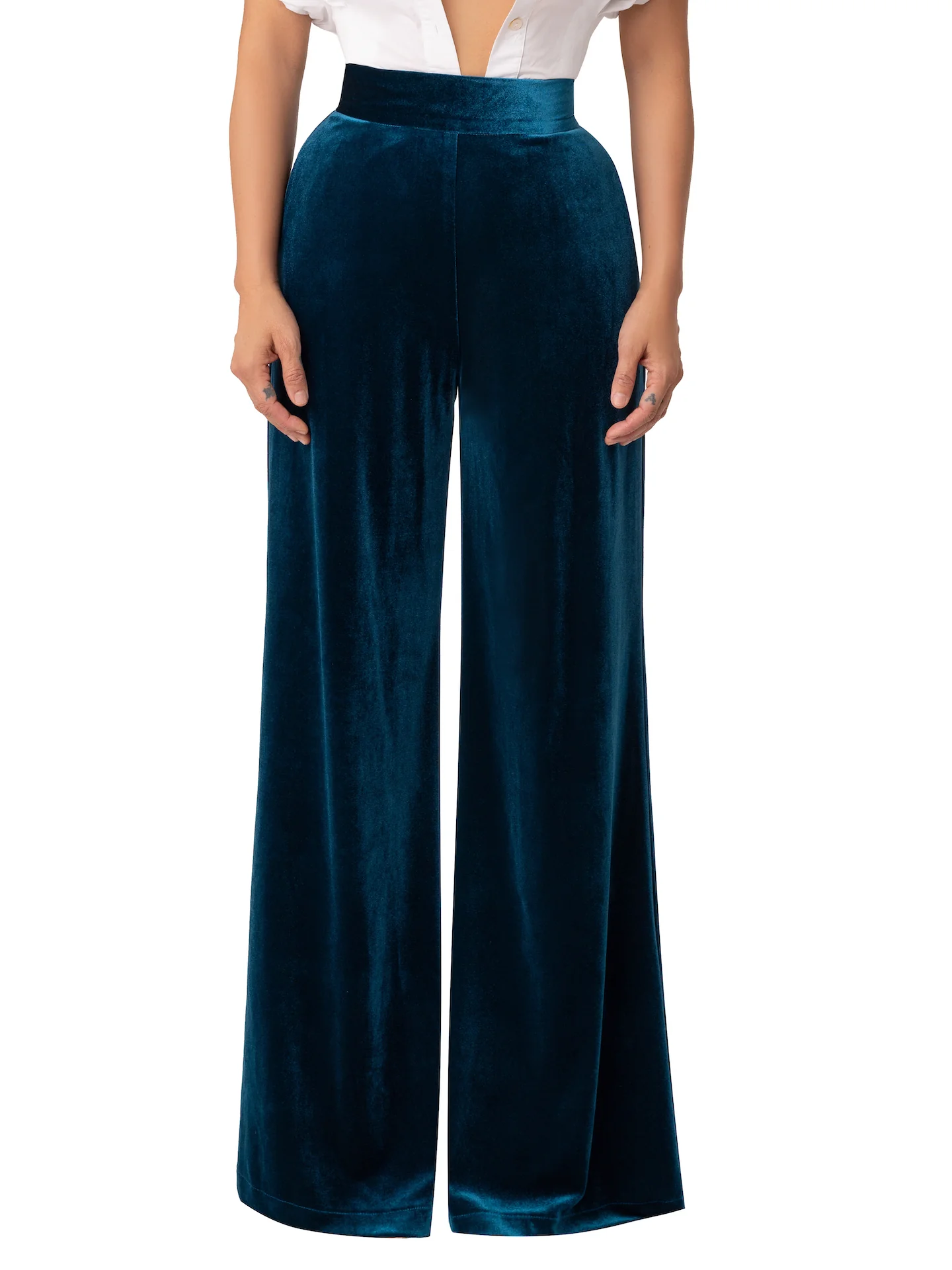 “Lucille” Petrol High Waist Pants - Image 7