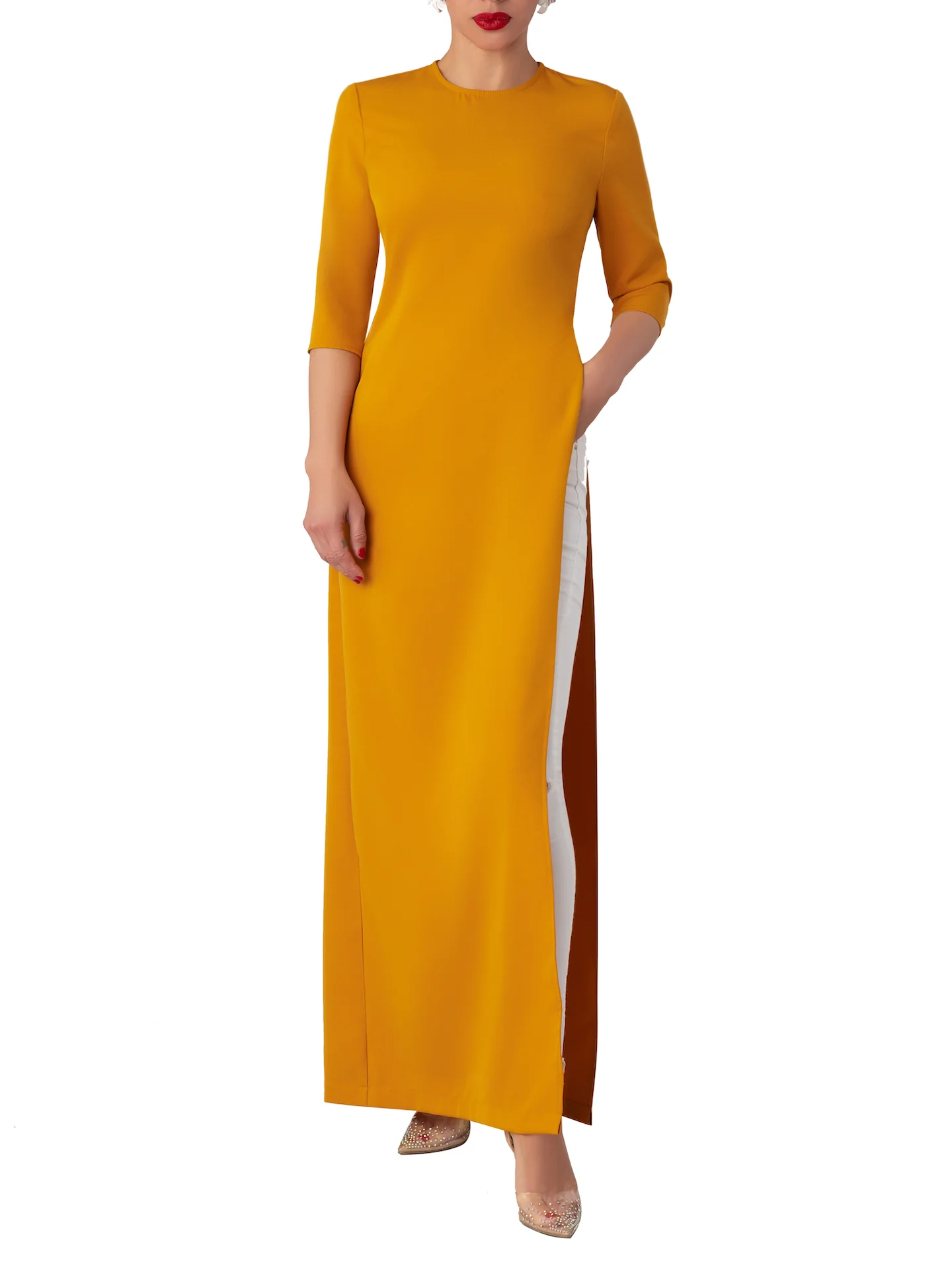 "Mango" Mustard Maxi Top - Image 3