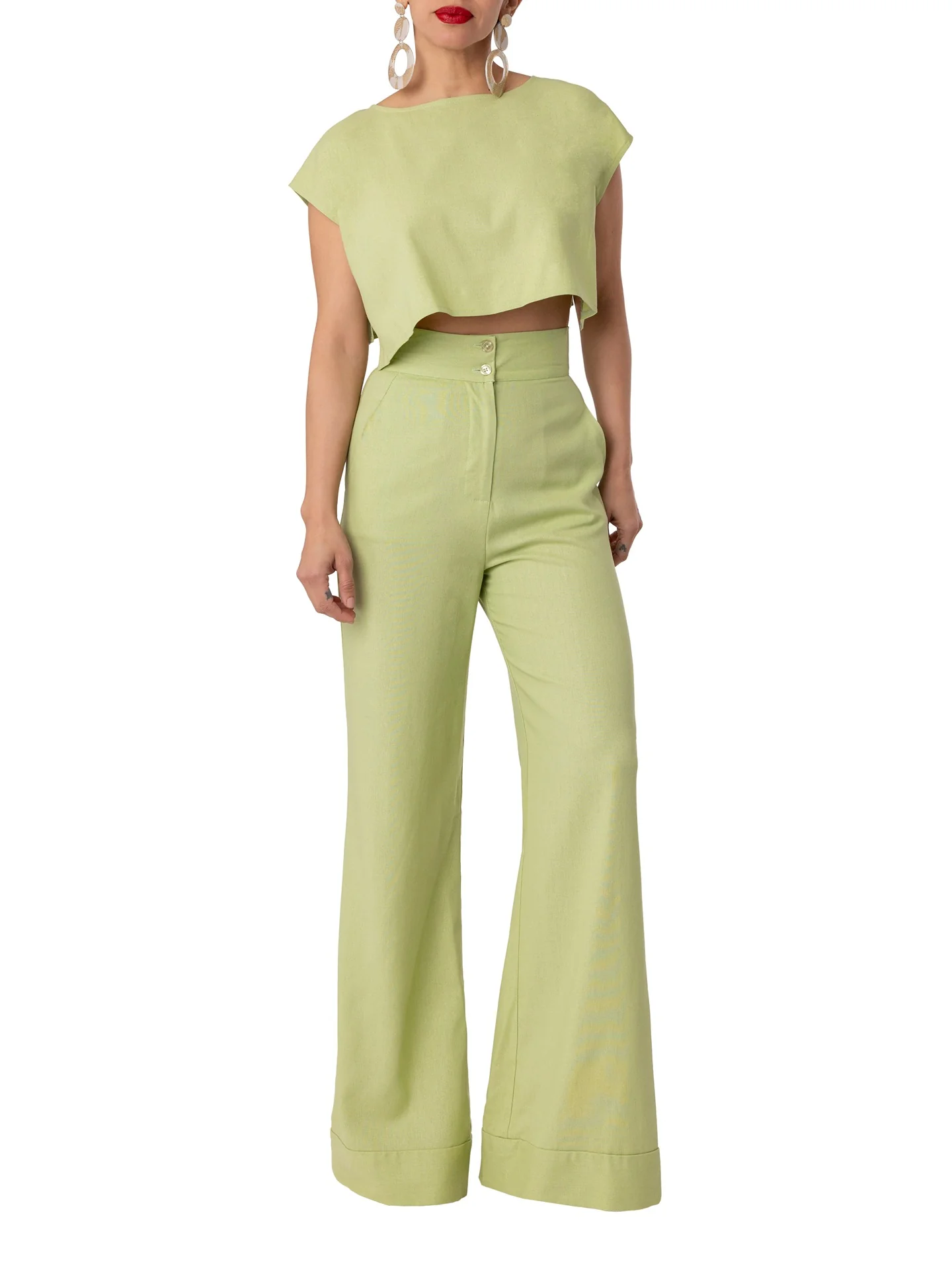 "Merah" Sage Crop Top - Image 6