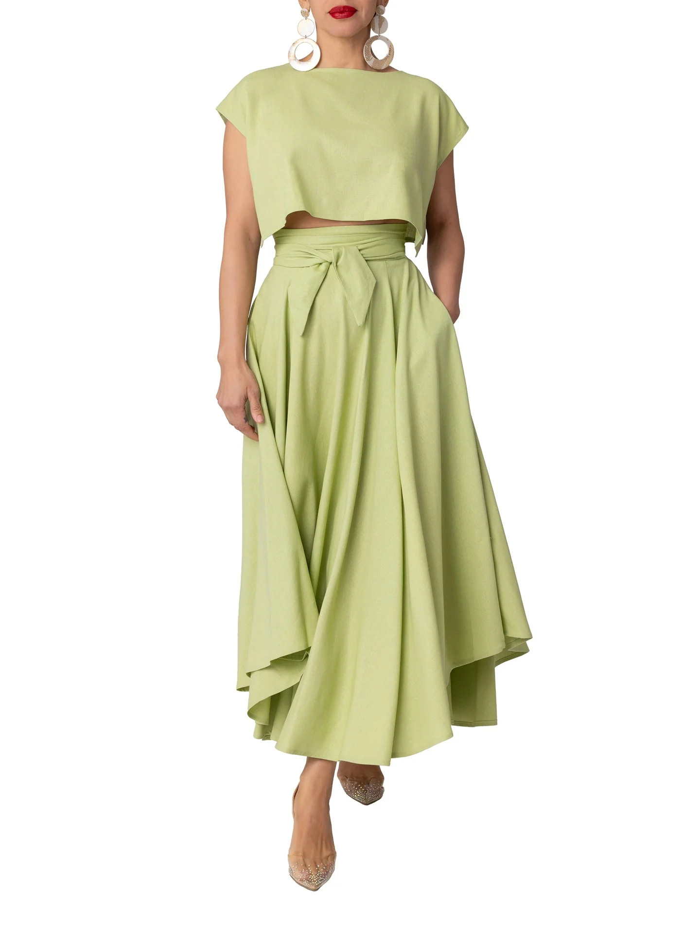 "Merah" Sage Crop Top - Image 7