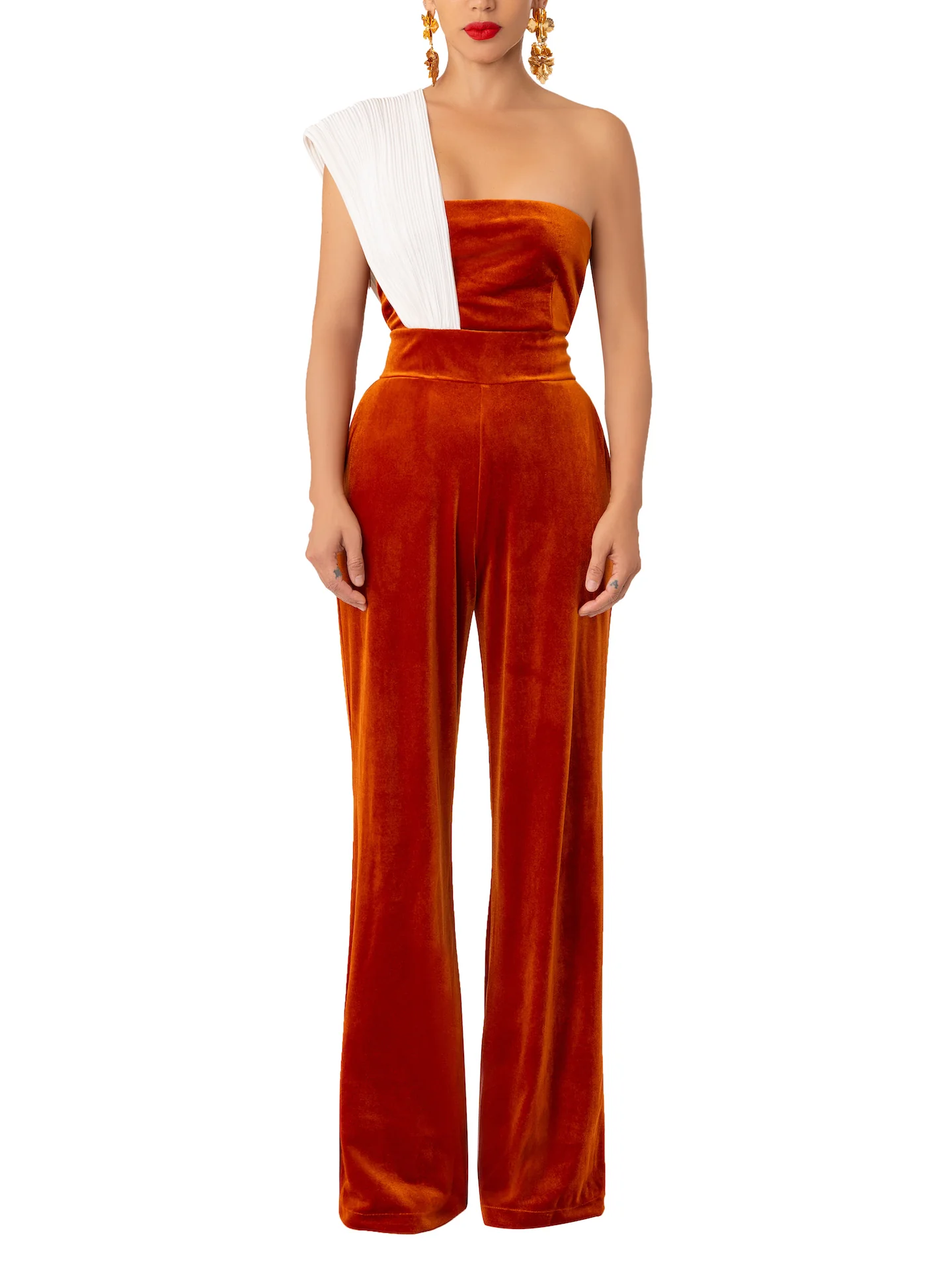 “Meryl” Copper Contrast Jumpsuit - Image 4