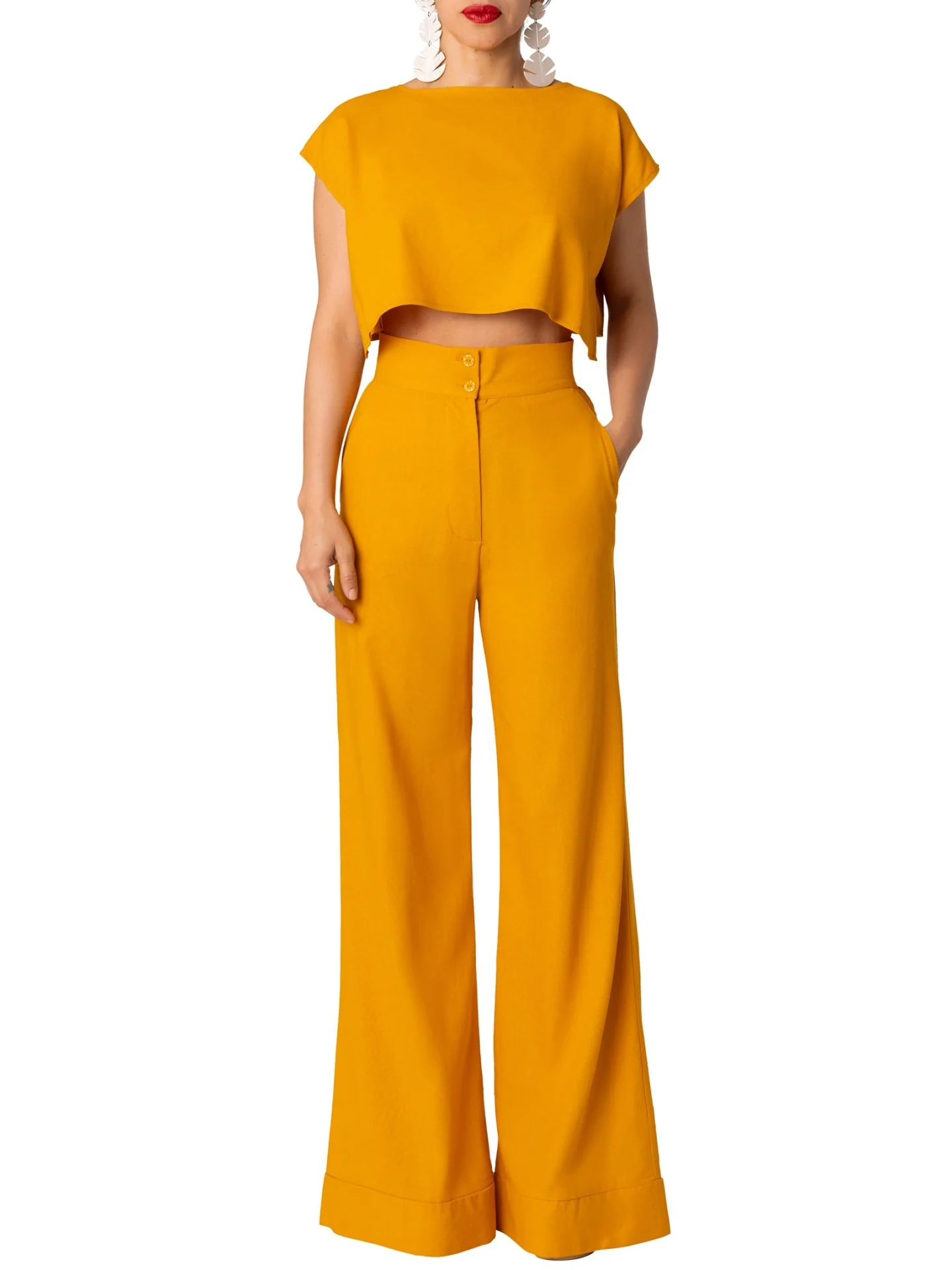 "Naples" Yellow Crop Top - Image 5