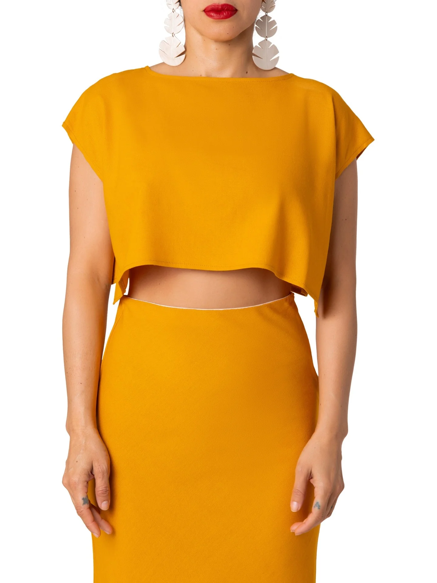 "Naples" Yellow Crop Top - Image 6