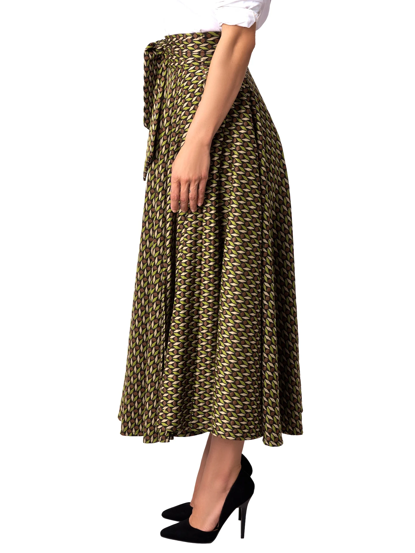 “Nora” Pattern Belted Skirt - Image 5