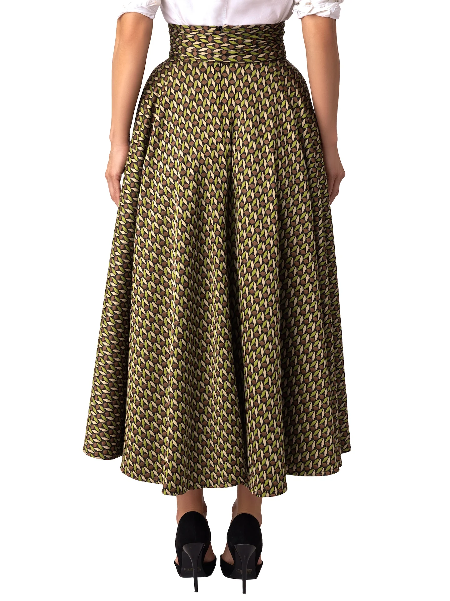 “Nora” Pattern Belted Skirt - Image 6