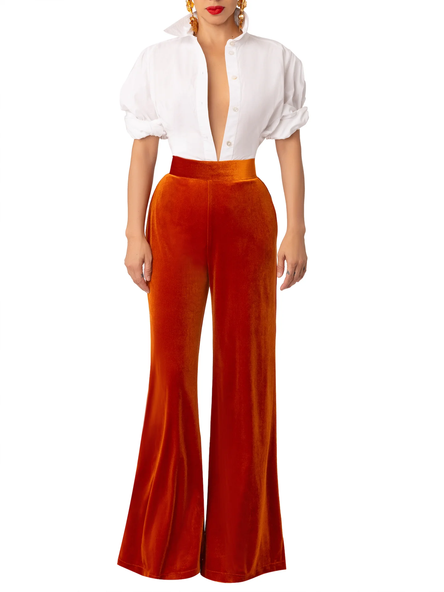 “Octavia” Copper High Waist Pants - Image 3