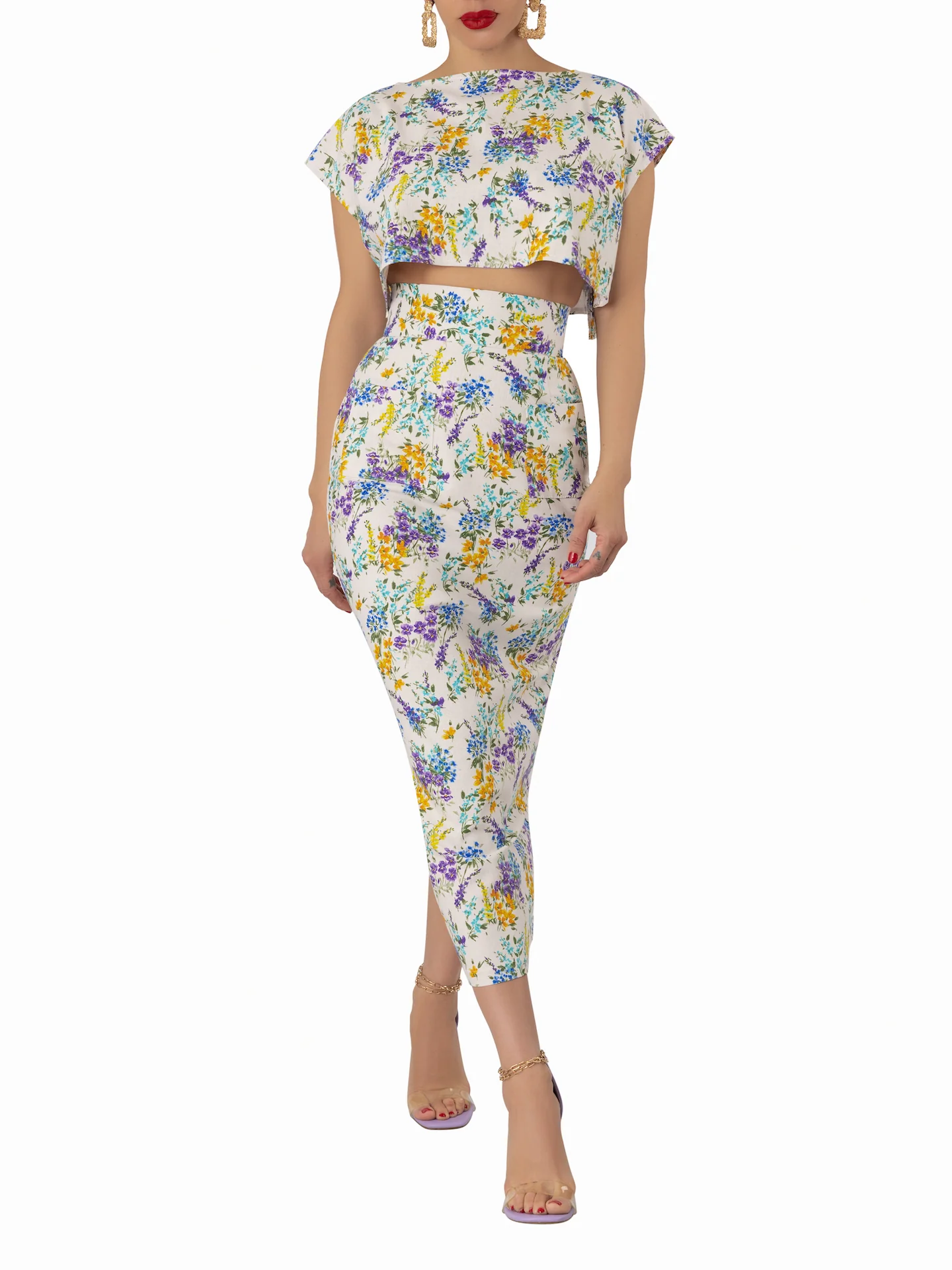 "Petal" Floral Pencil Skirt - Image 6