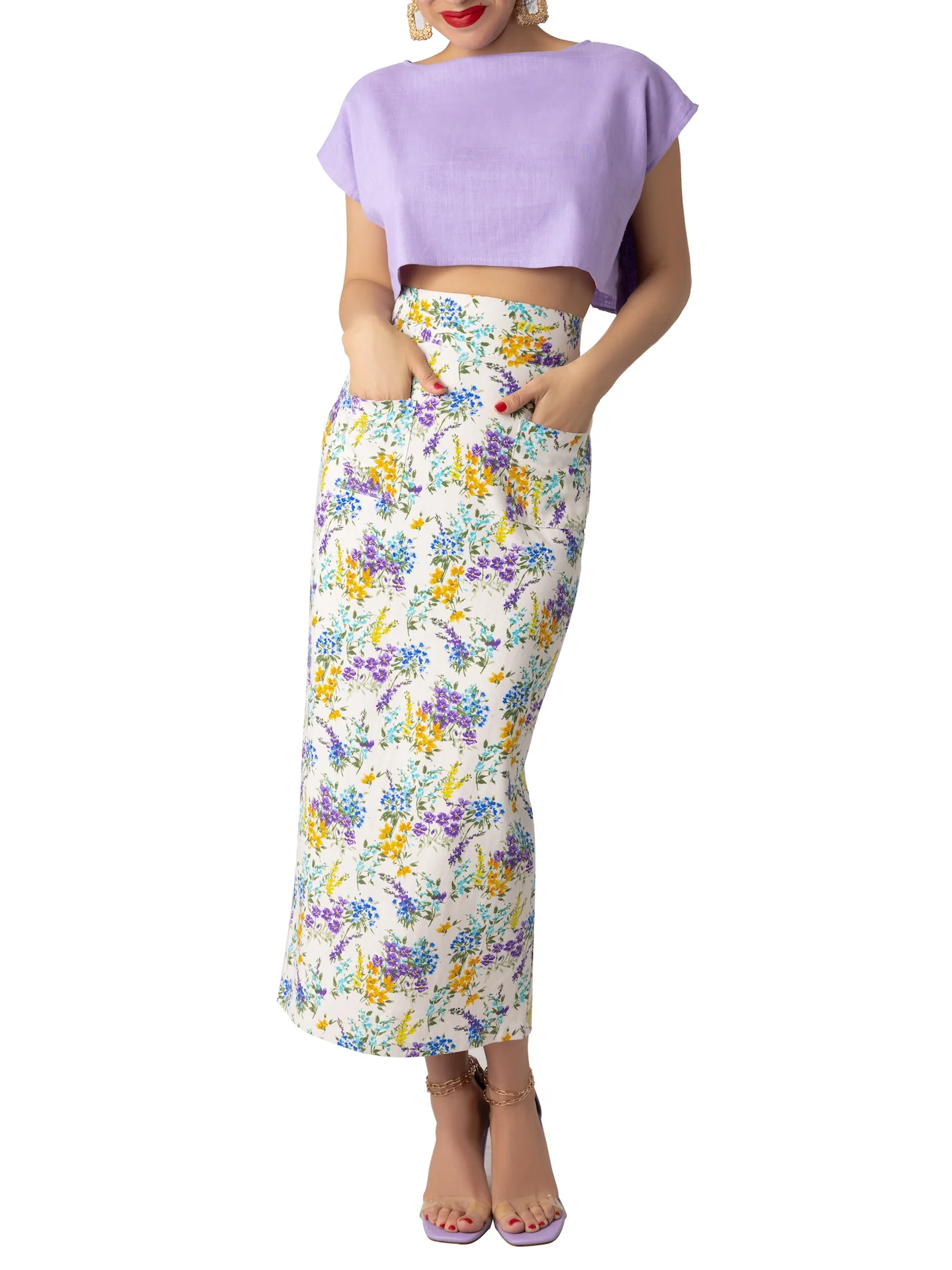 "Petal" Floral Pencil Skirt - Image 7